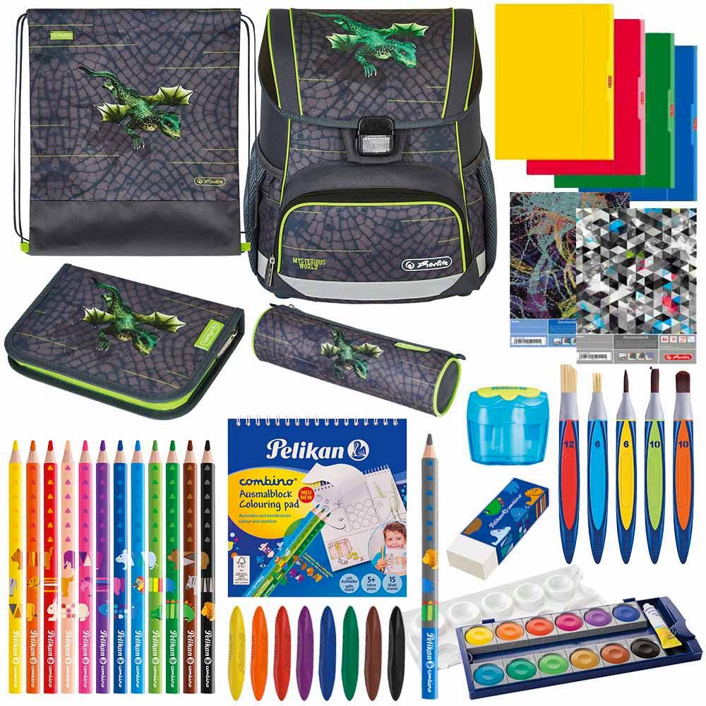 Herlitz Schulranzen Set Loop Plus 14-teilig 2025 Jungen Dragon Tale