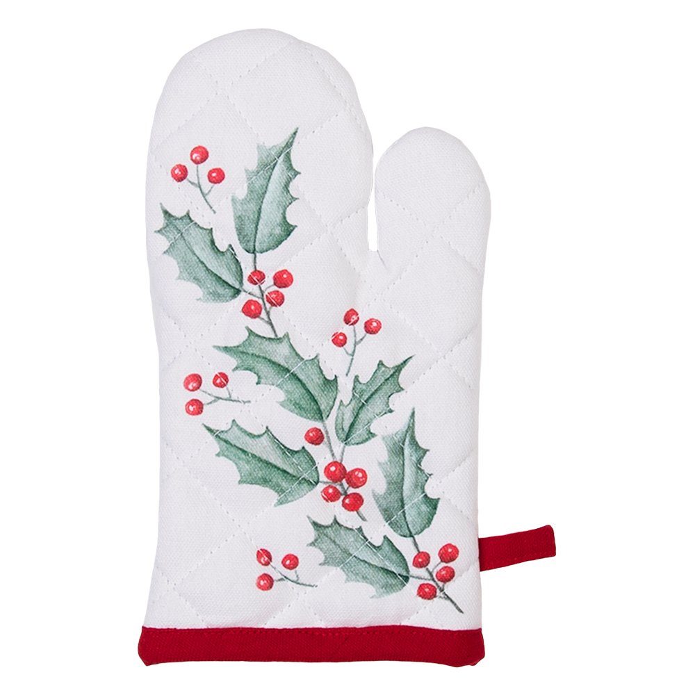 Clayre & Eef Topfhandschuhe Clayre & Eef HCH44K Ofenhandschuhe Kinder Weiß, Rot 12x21 cm