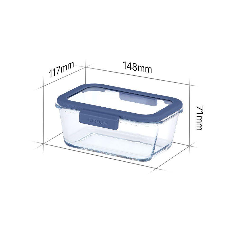 Silikon, Glas NEOFLAM® Glacé Vorratsbehälter (1-tlg) 460ml, Vorratsglas Borosilikatglas,