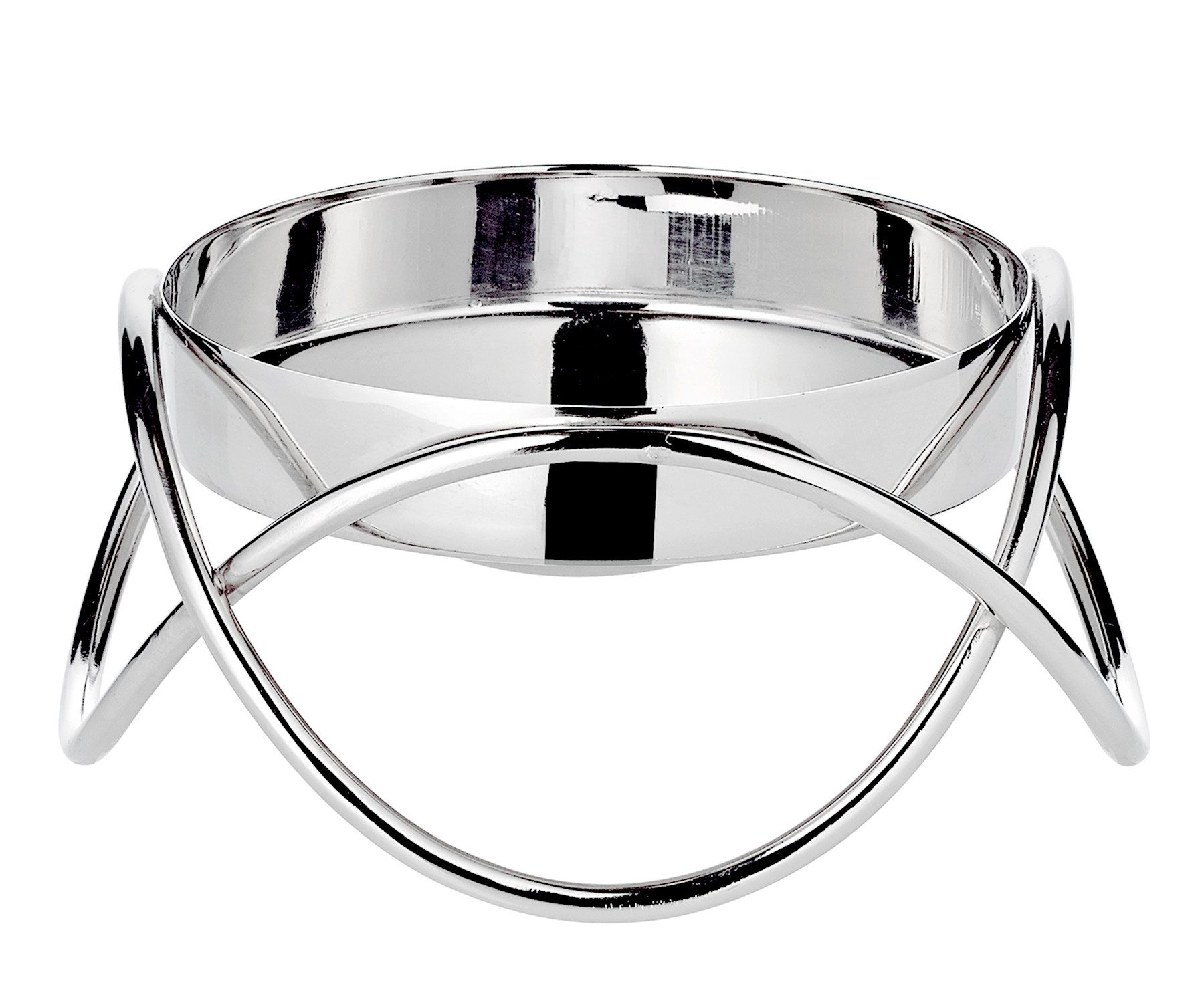 EDZARD Kerzenhalter Bastia, 2er-Set, Edelstahl, vernickelt, hochglanzpoliert, H 4,5 cm