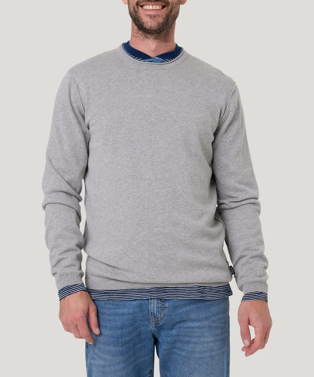 Pioneer Authentic Jeans Rundhalspullover mit Rollkante