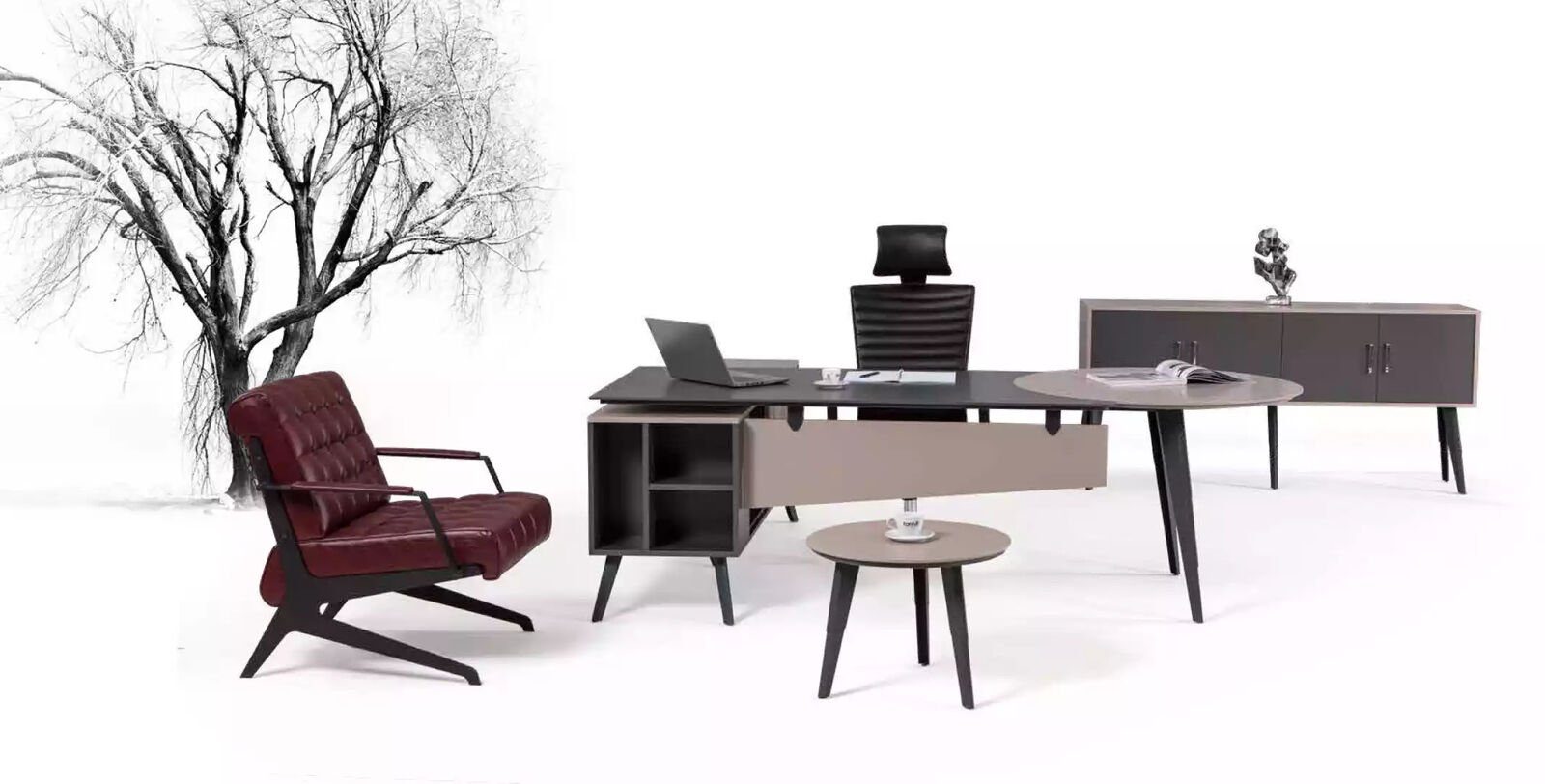 JVmoebel Eckschreibtisch Modernes Set Möbel, In Büro Europe Arbeitszimmer Schreibtisch Made Designer Komplette