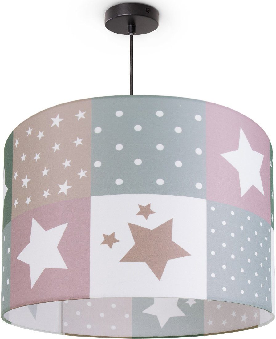 LED Pendelleuchte Sternen Deckenlampe 345, Kinderzimmer Cosmo Home E27 Leuchtmittel, ohne Motiv Lampe Kinderlampe Paco