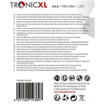 TronicXL 4 Stück Akkus AAA Akku für Panasonic KX-TG8051 KX-TG8062 KX-TG8151 Batterie, (4 St)
