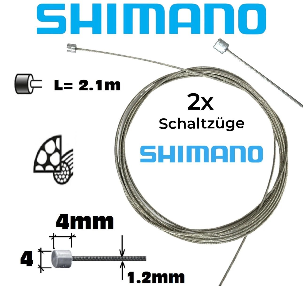 Shimano Felgenbremse Shimano Schaltzug-Set MTB & Road Ebike Komplettset schwarz