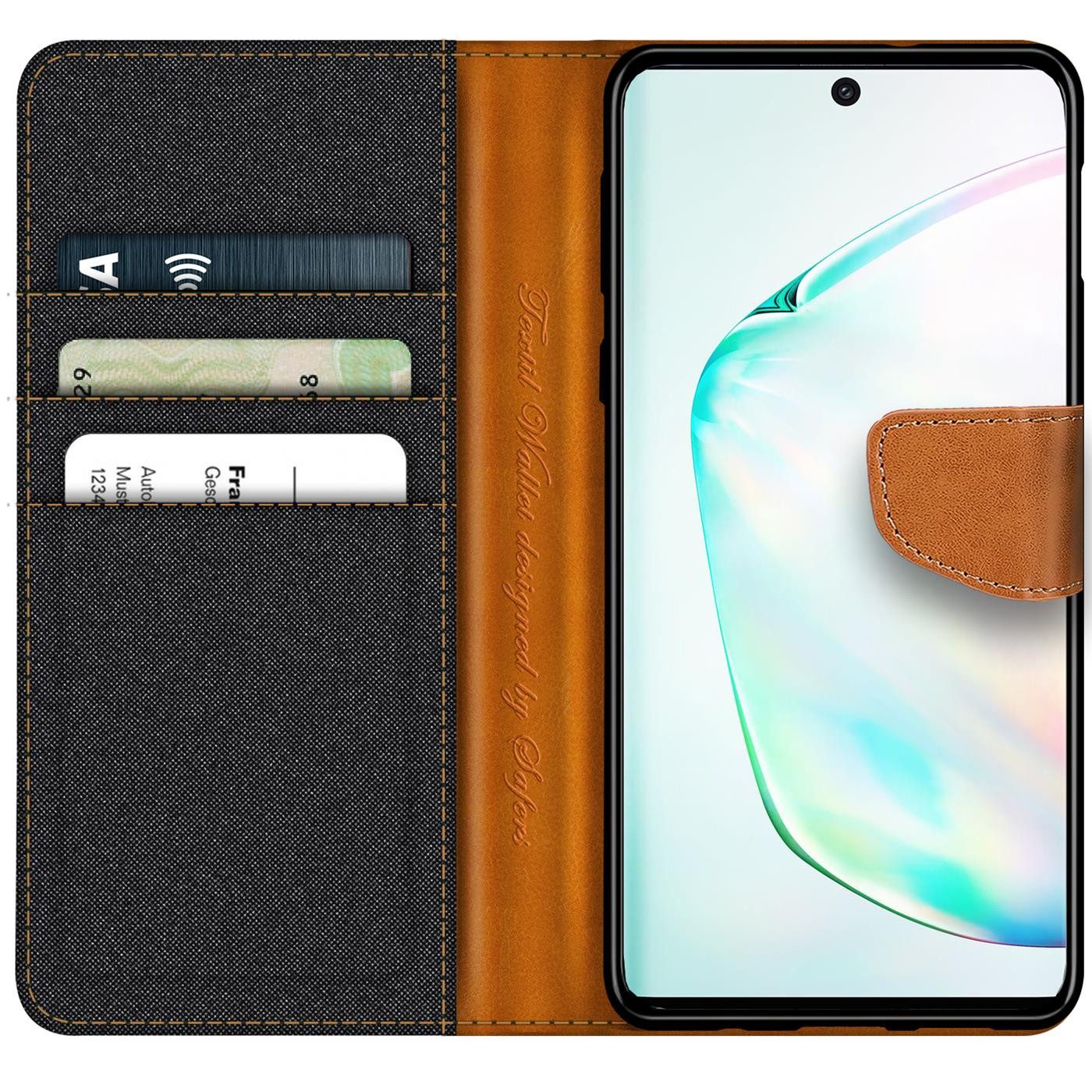 CoolGadget Handyhülle Flip Case Wallet Cover Book Tasche für Samsung Galaxy Note 10 6,3 Zoll, Handy Tasche mit Kartenfach Book Schutzhülle