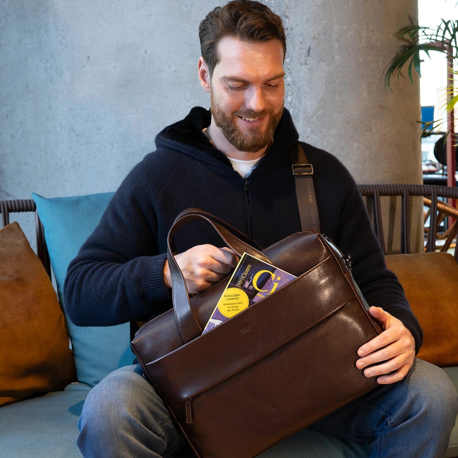 Braun Büffel Laptoptasche AREZZO Businesstasche braun