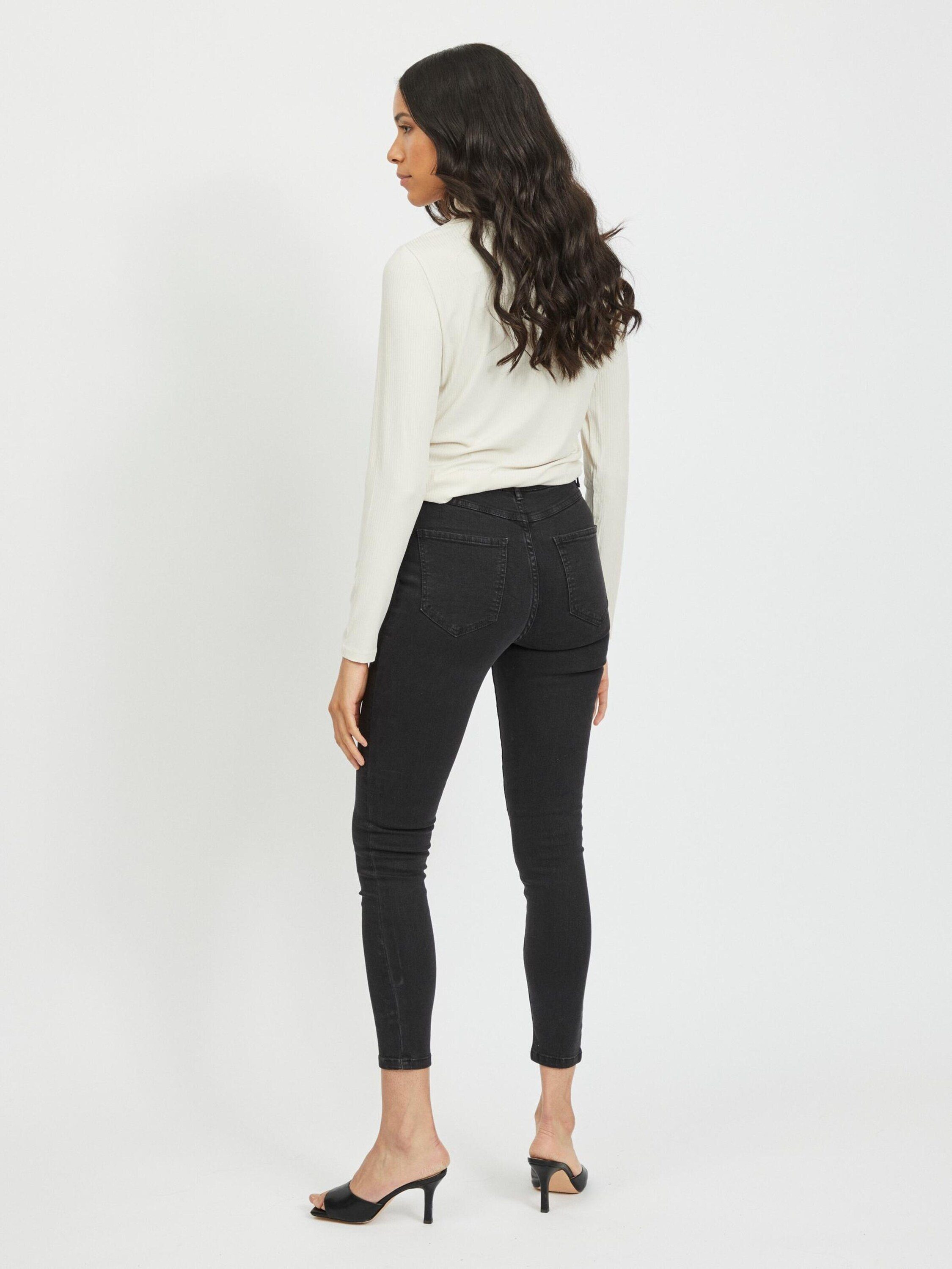 Vila High-waist-Jeans (1-tlg) Plain/ohne Ekko Details