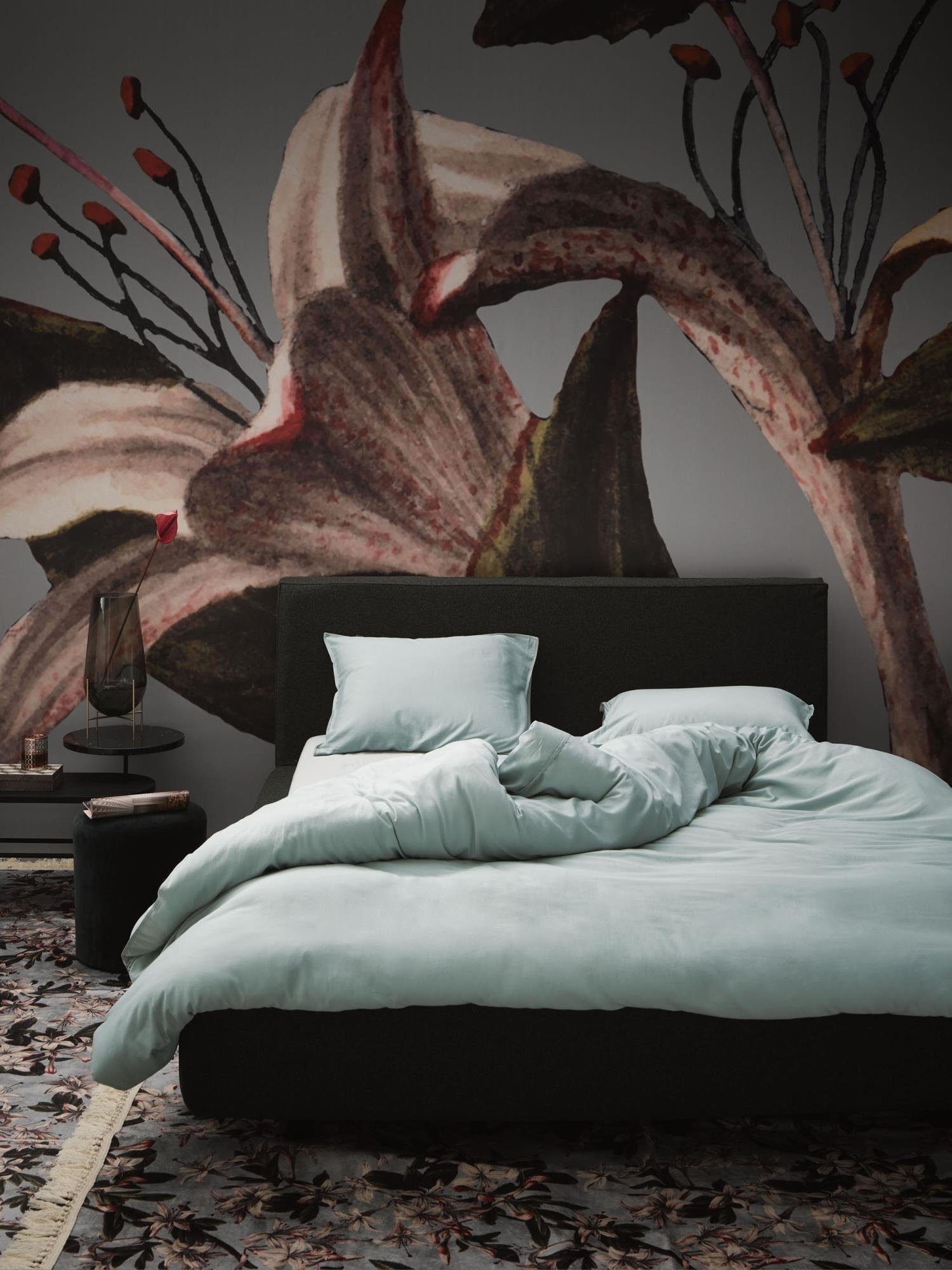 Essenza Bettwäsche Minte Dusty Green 135 x 200 cm + 80 x 80 cm, Satin, 2 teilig