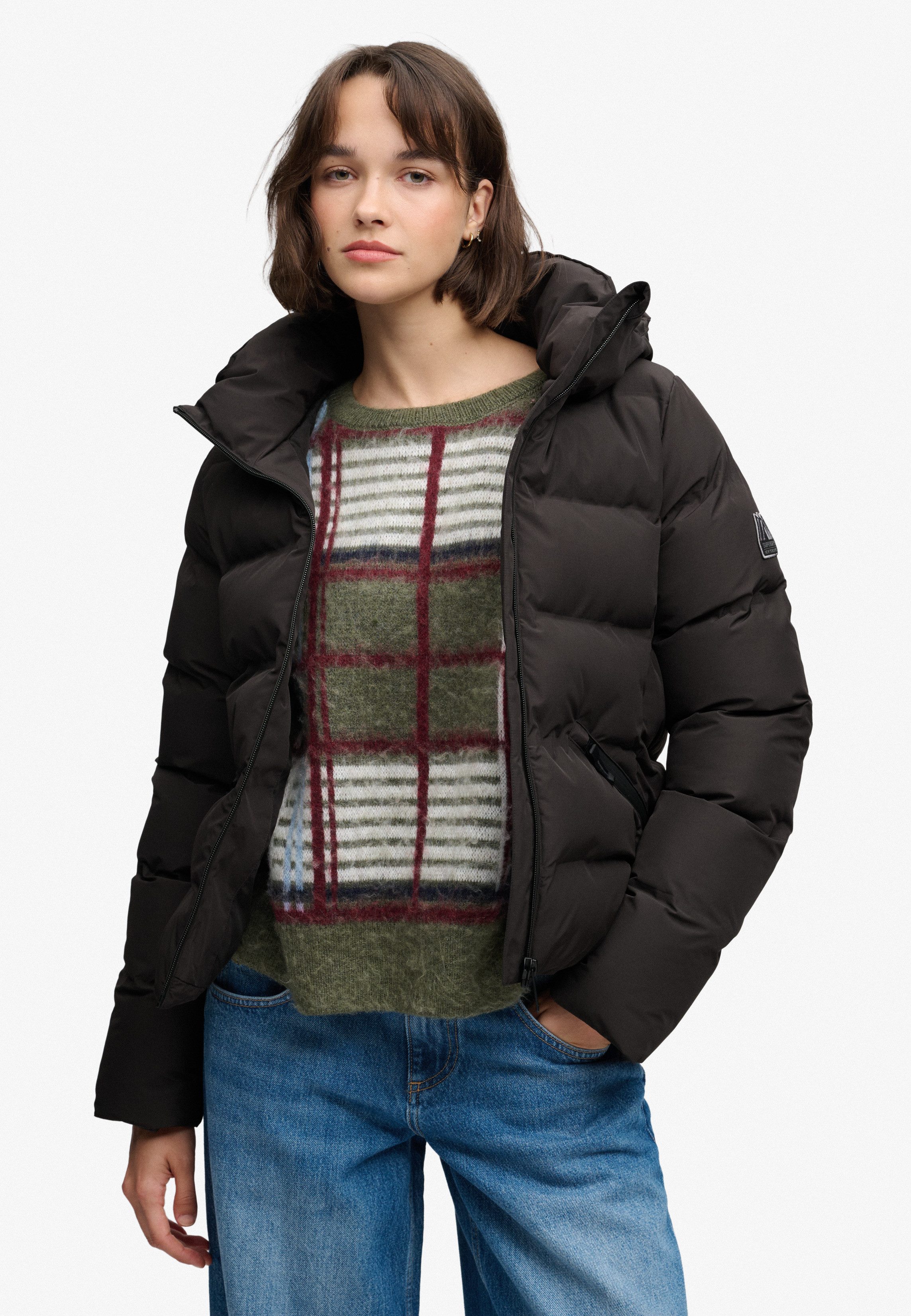 Superdry Steppjacke HOODED CITY PADDED JACKET Kunstfaser, relaxed fit – Bild 2 von 5