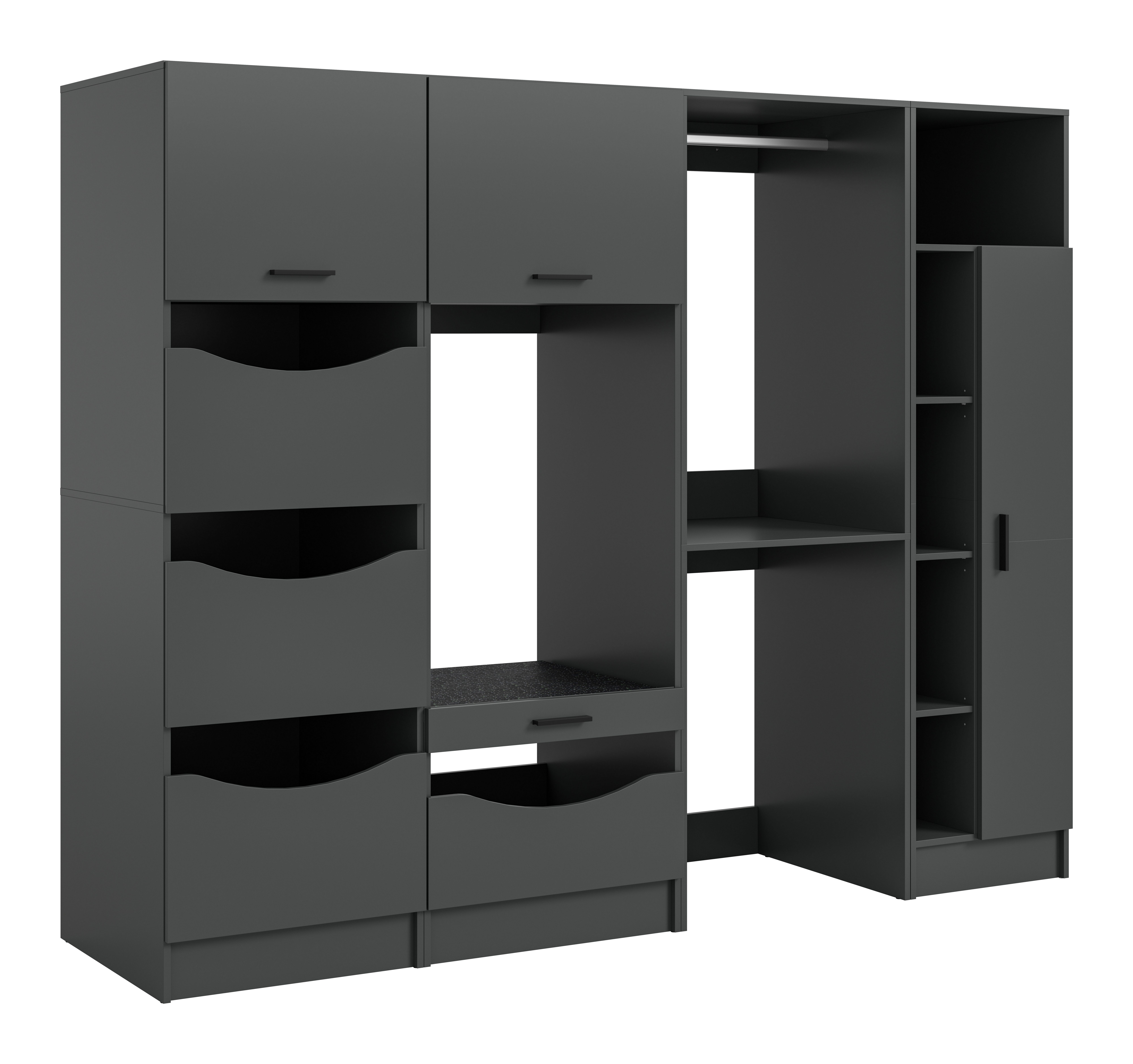 welltime Badmöbel-Set FALAS, TOPSELLER!, 4-teilig, Hauswirtschaftsraum Set, Breite 248 cm, (Set, 4-St., 1x Wäscheschrank, 2x Waschmaschinenumbauschrank & 1xMehrzweckschrank), Kombination, Waschmaschinenumbau, Waschmaschinenschrank, Wäschekammer