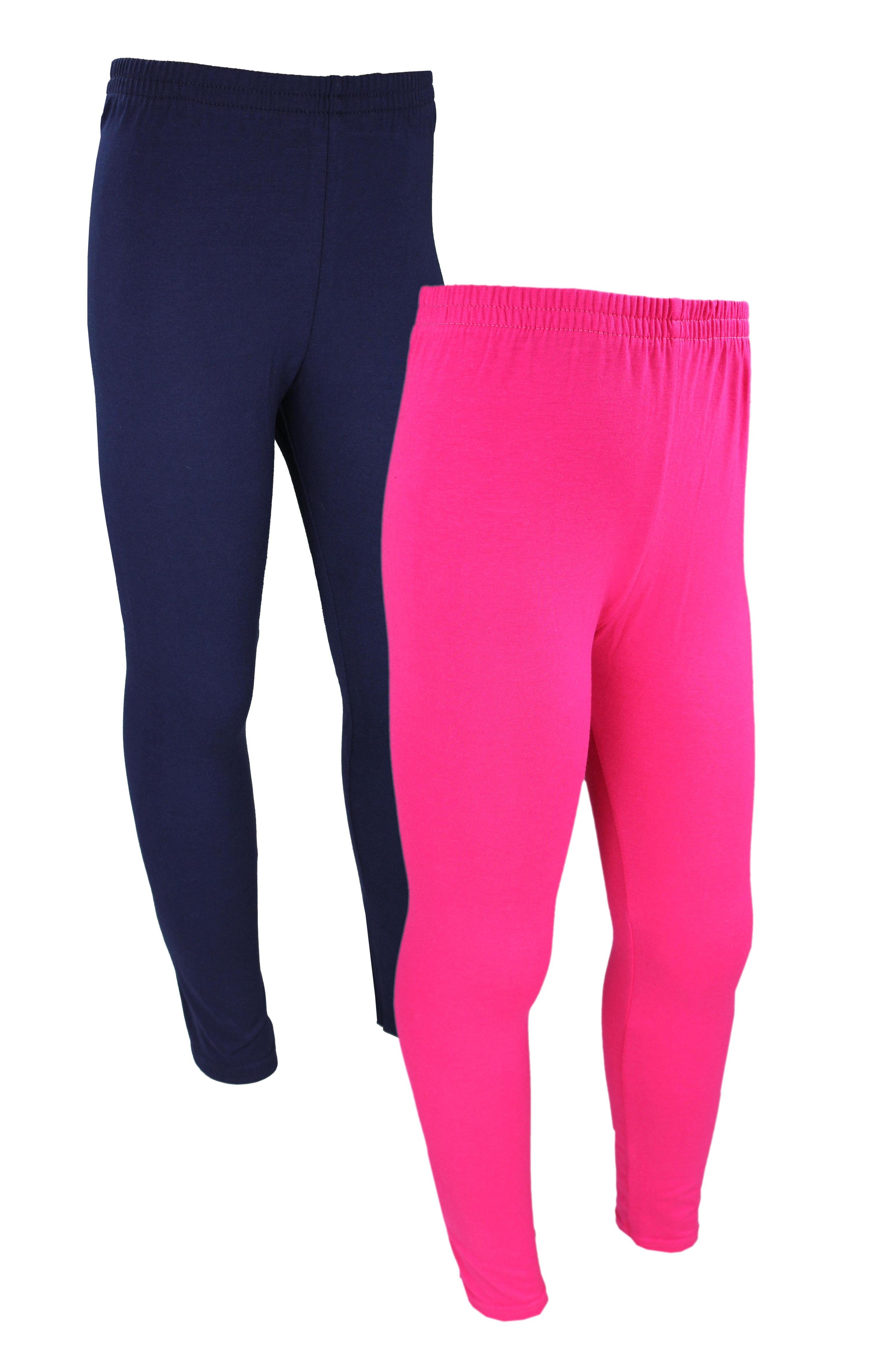 TupTam Leggings TupTam Mädchen Lange Leggings Unifarbe 2er Pack Dunkelblau / Pink