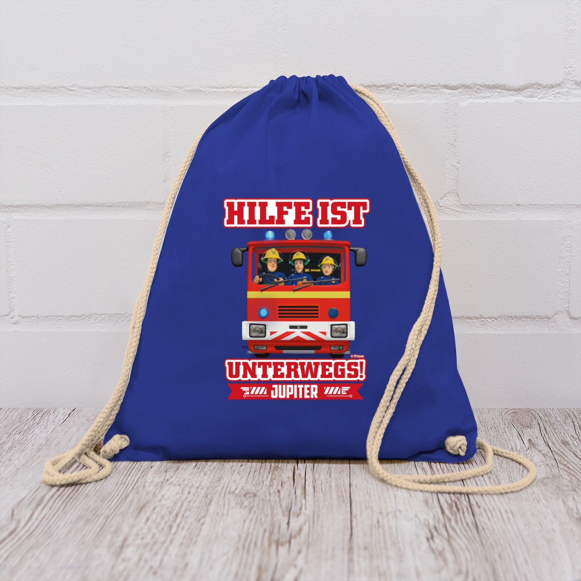 Shirtracer Turnbeutel Hilfe ist Unterwegs - Sam & Jupiter, Feuerwehrmann Sam Tasche