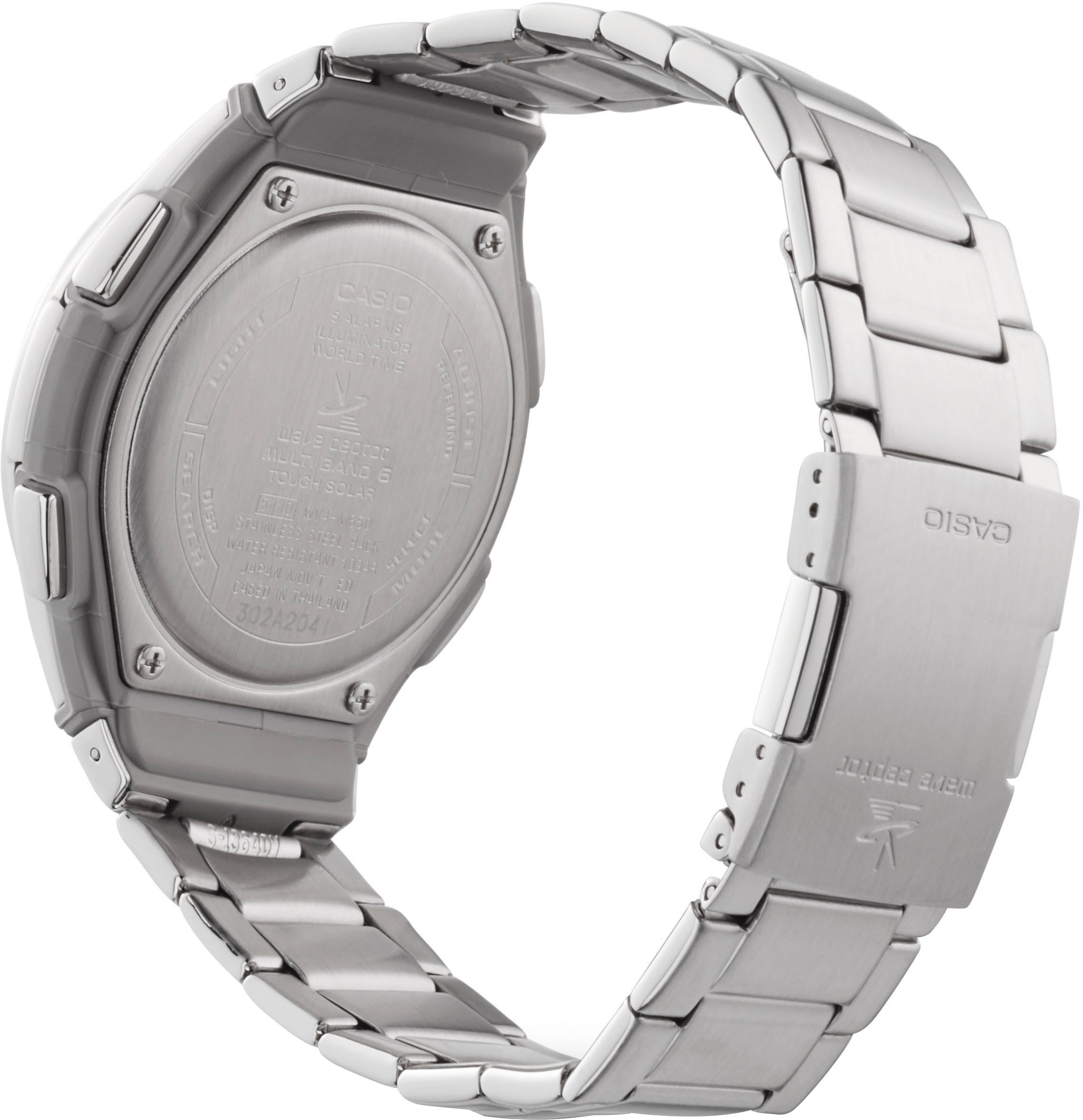Casio Funk Funkchronograph WVA-M650D-1AER, Solaruhr, Armbanduhr, Digitaluhr, Edelstahlarmband,bis 10 bar wasserd.