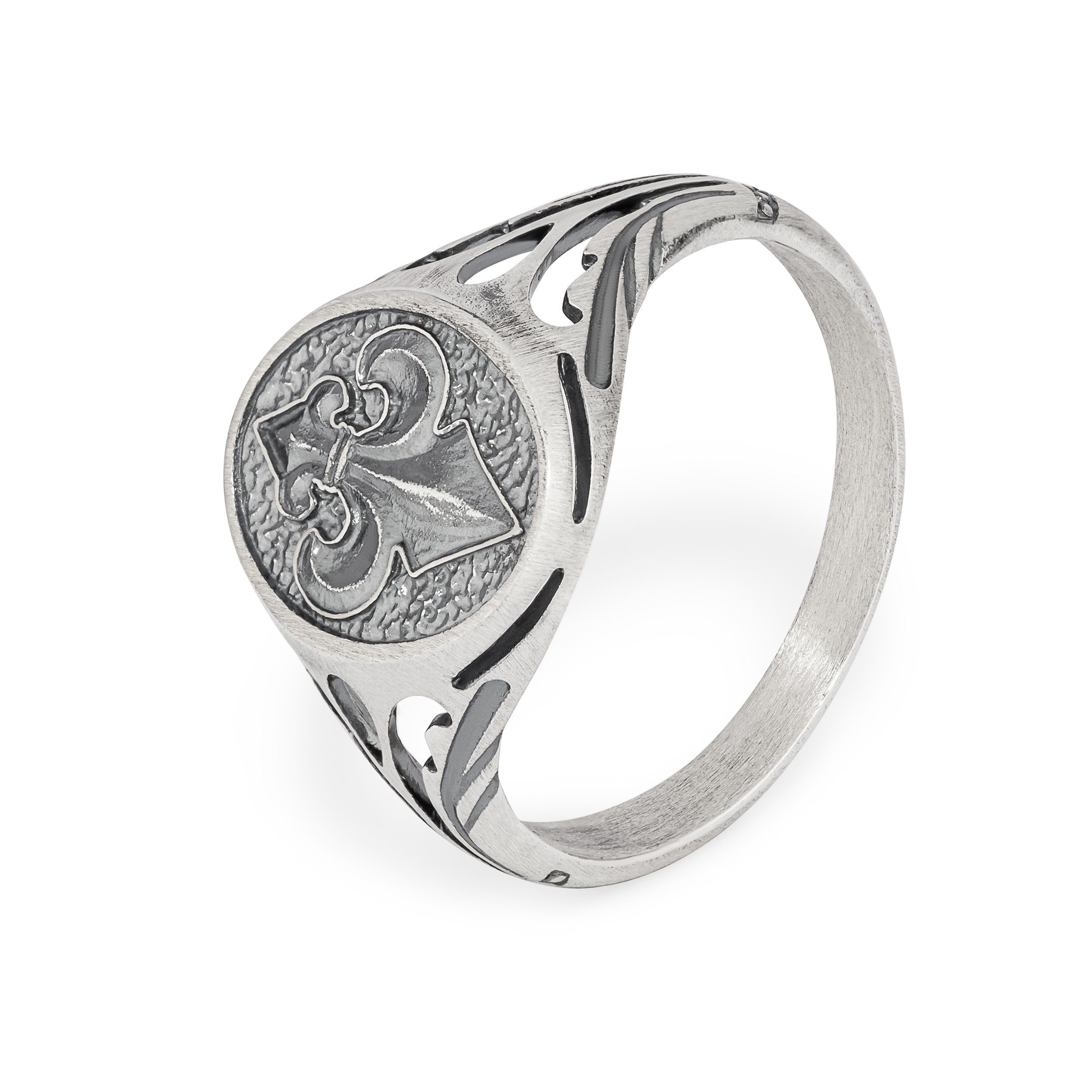 NKlaus Silberring 64mm Siegelring Bourbonische Lilie günstig online kaufen