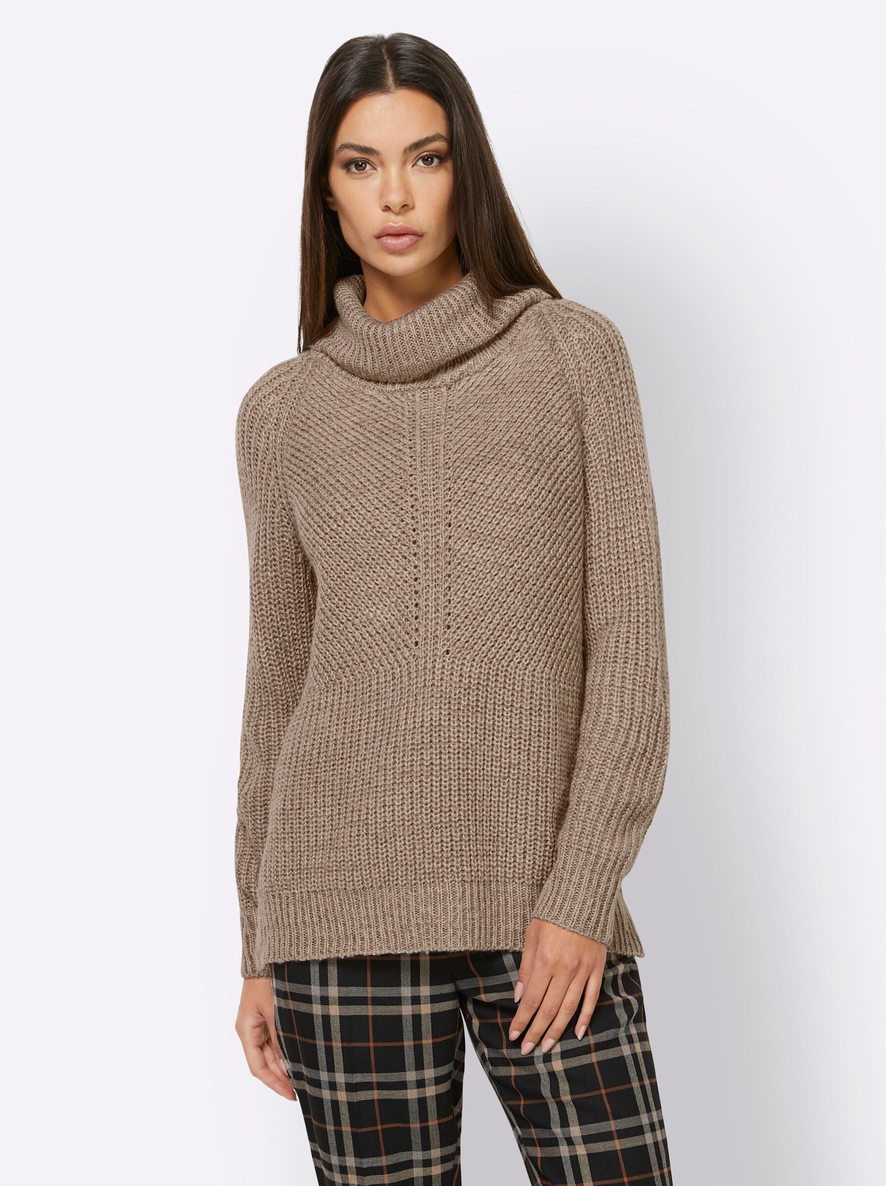 beige-champagner-meliert Strickpullover heine