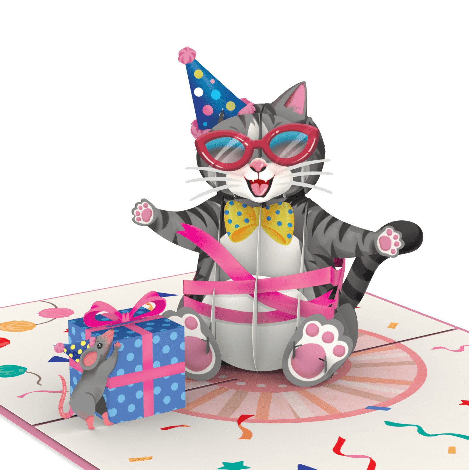 papercrush Geburtstagskarte Geburtstagskatze Pop-Up Karte