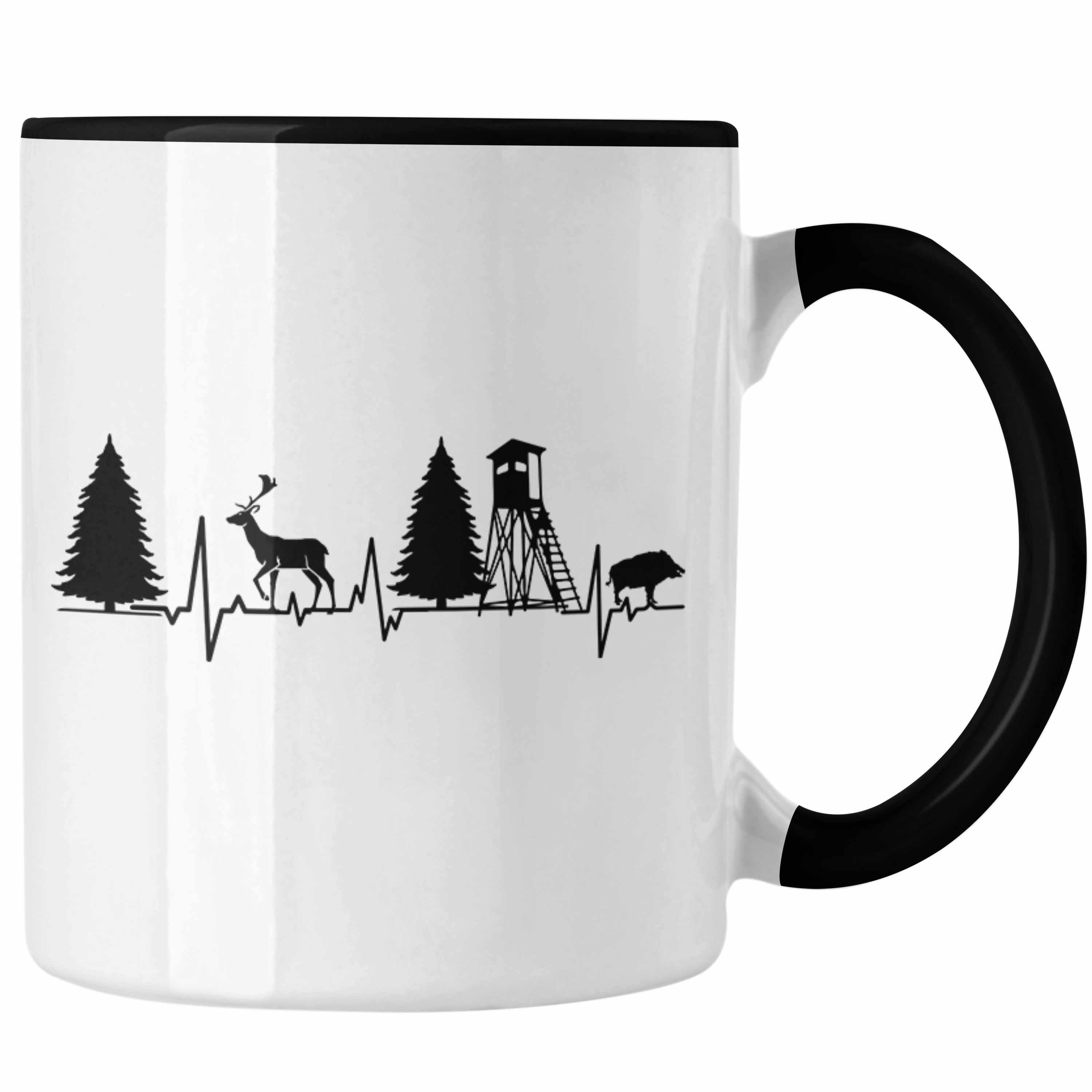 Trendation Tasse Trendation - Jagen Tasse Herzschlag Geschenkidee Jäger Geburtstag Weih