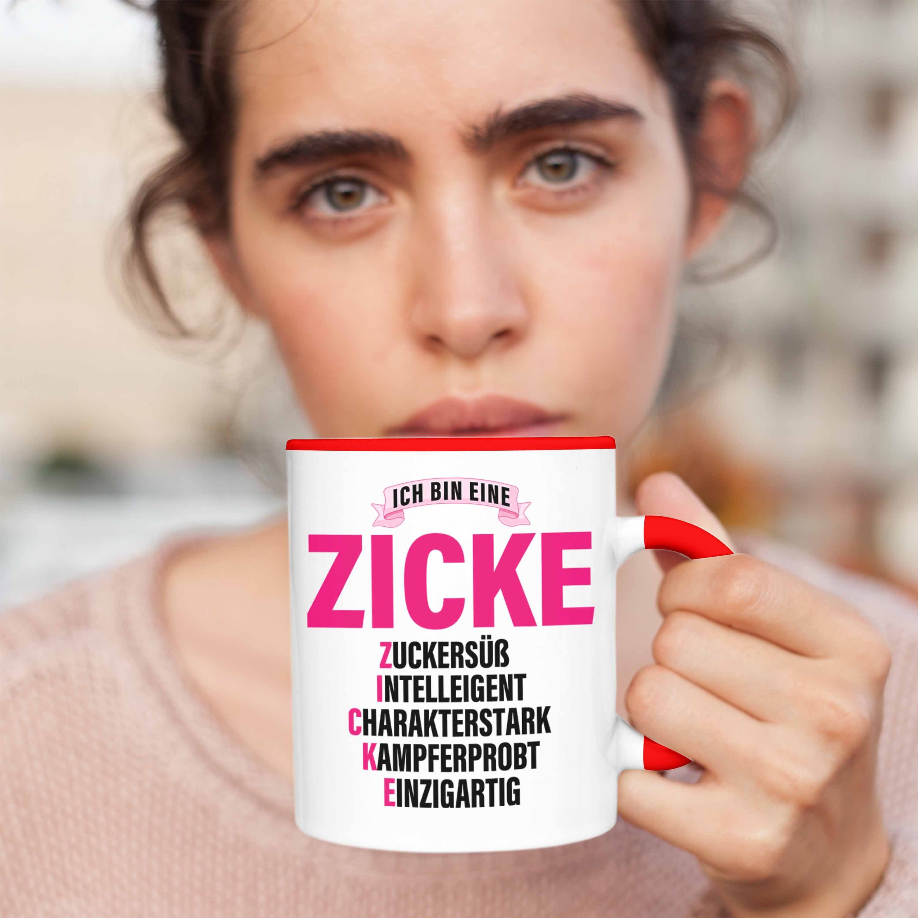 Tasse Geschenk Frau Lustig Frauen - Trendation für Rot Trendation Pink Zicke Kaffeetasse Tasse