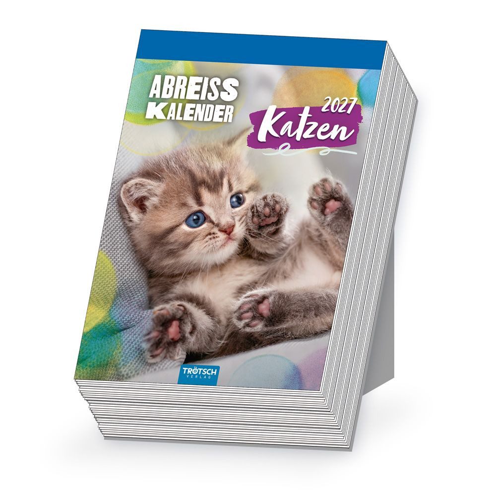 Tischkalender TRÖTSCH - Abreißkalender Katzen 2027 Aufstellkalender Tischkalender Ab