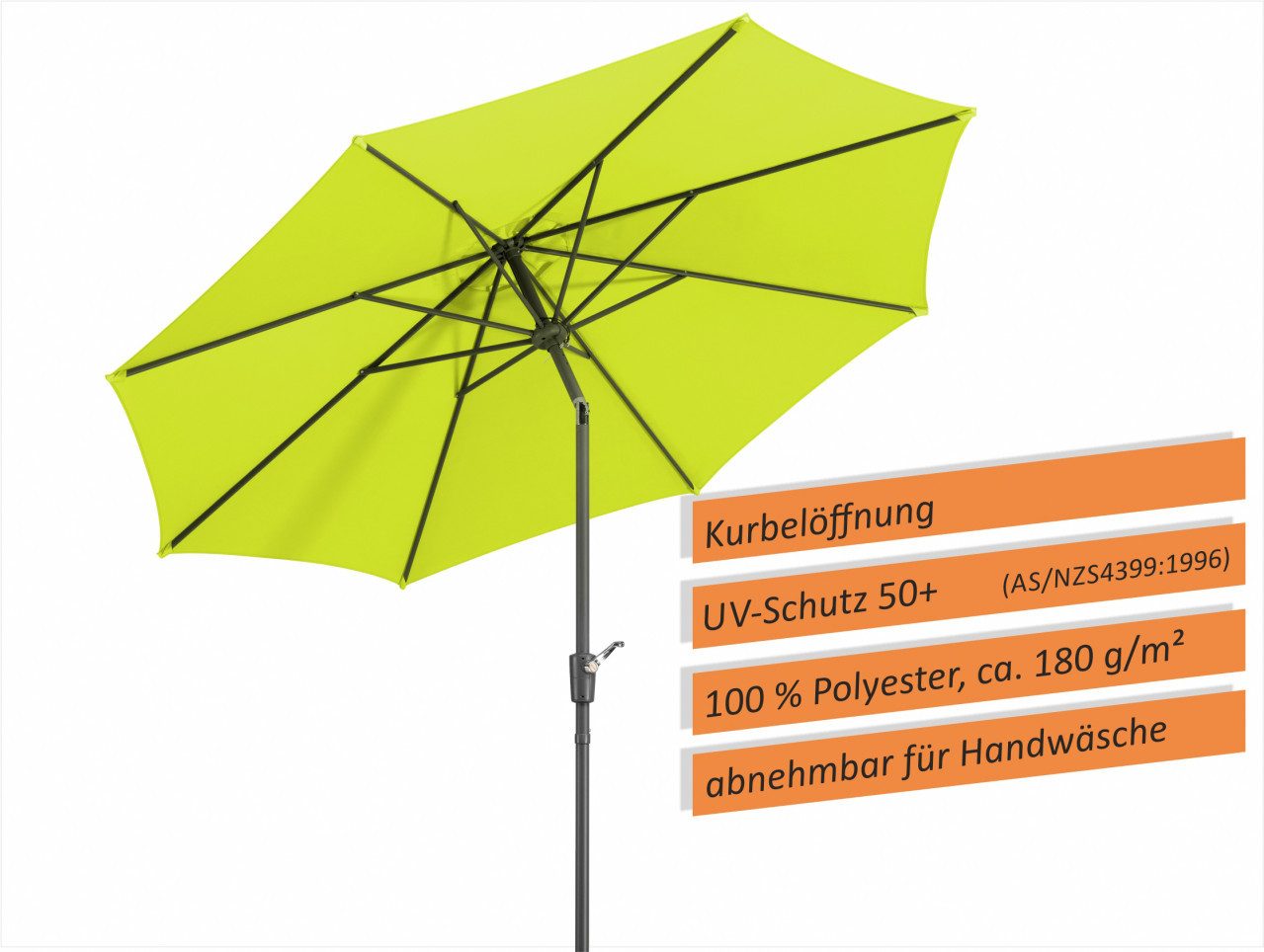Schneider Schirme Marktschirm Schneider Sonnenschirm Harlem apfelgrün Ø 270 cm