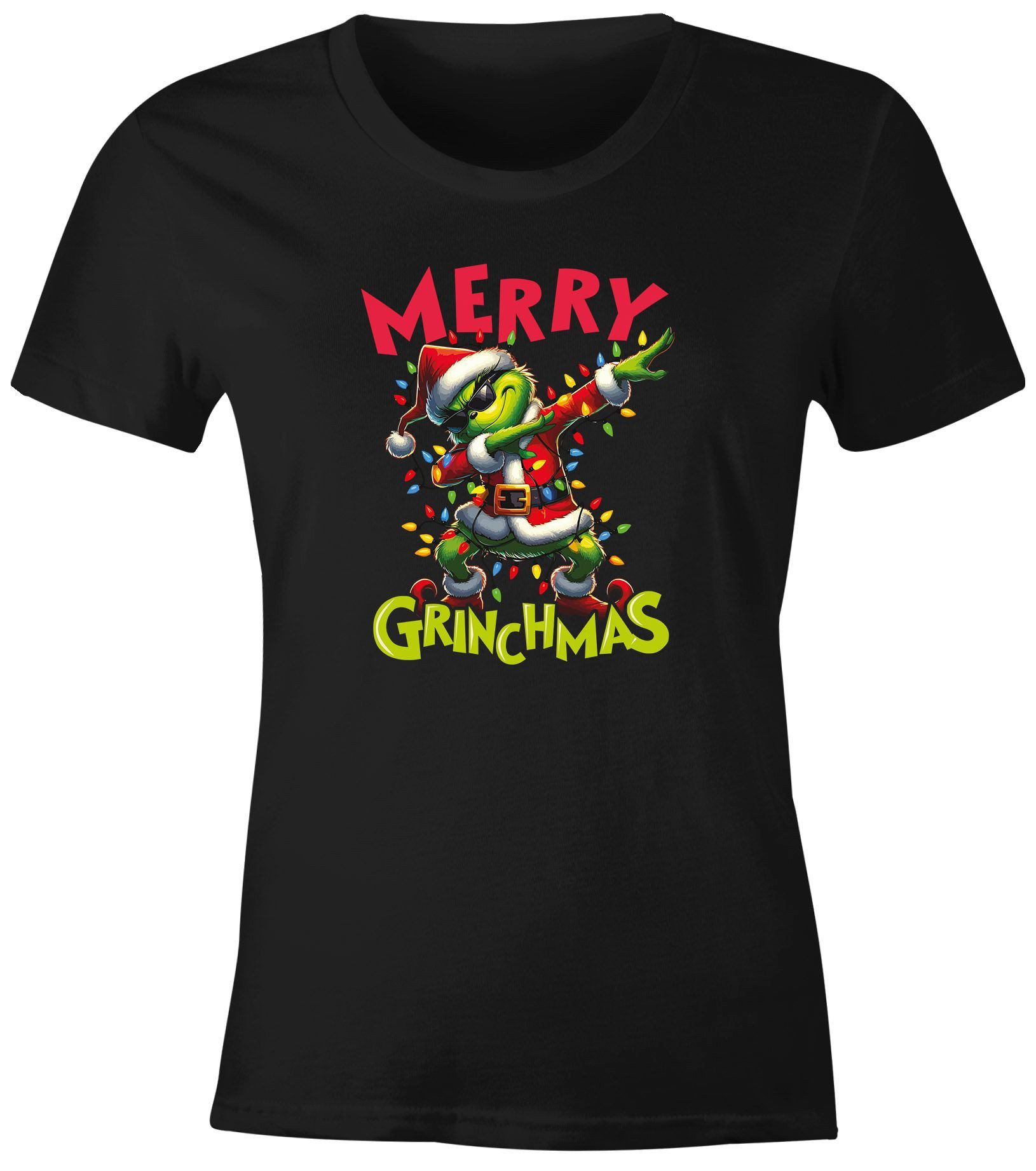 MoonWorks Print-Shirt Weihnachtsshirt Damen Spruch Grinch Dab T-Shirt Weihn günstig online kaufen