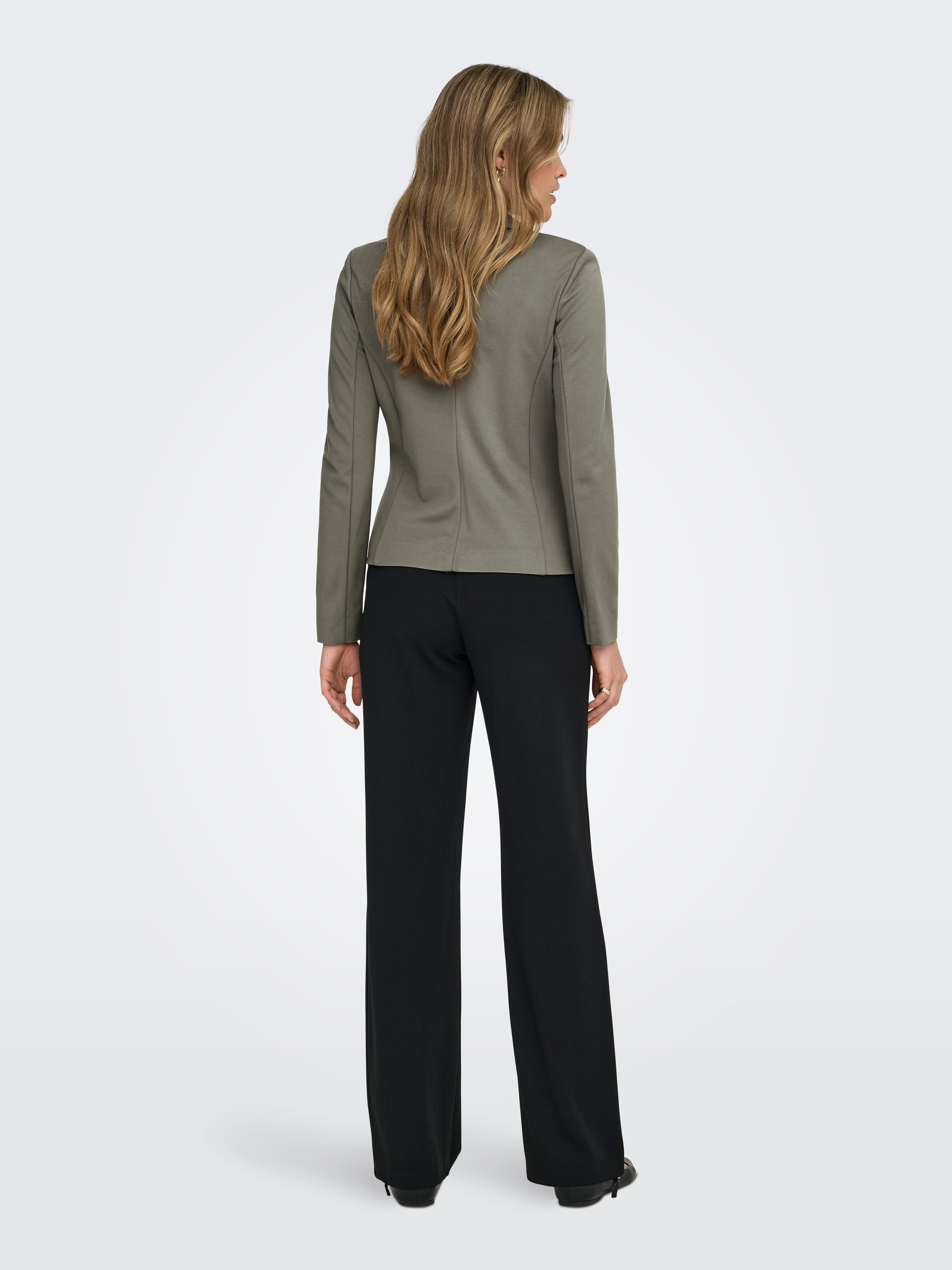 ONLY Jerseyblazer ONLPOPTRASH – 2-Knopf Blazer mit taillierter Silhouette regular fit, Milano Rib, Materialmix, Reverskragen, unifarben