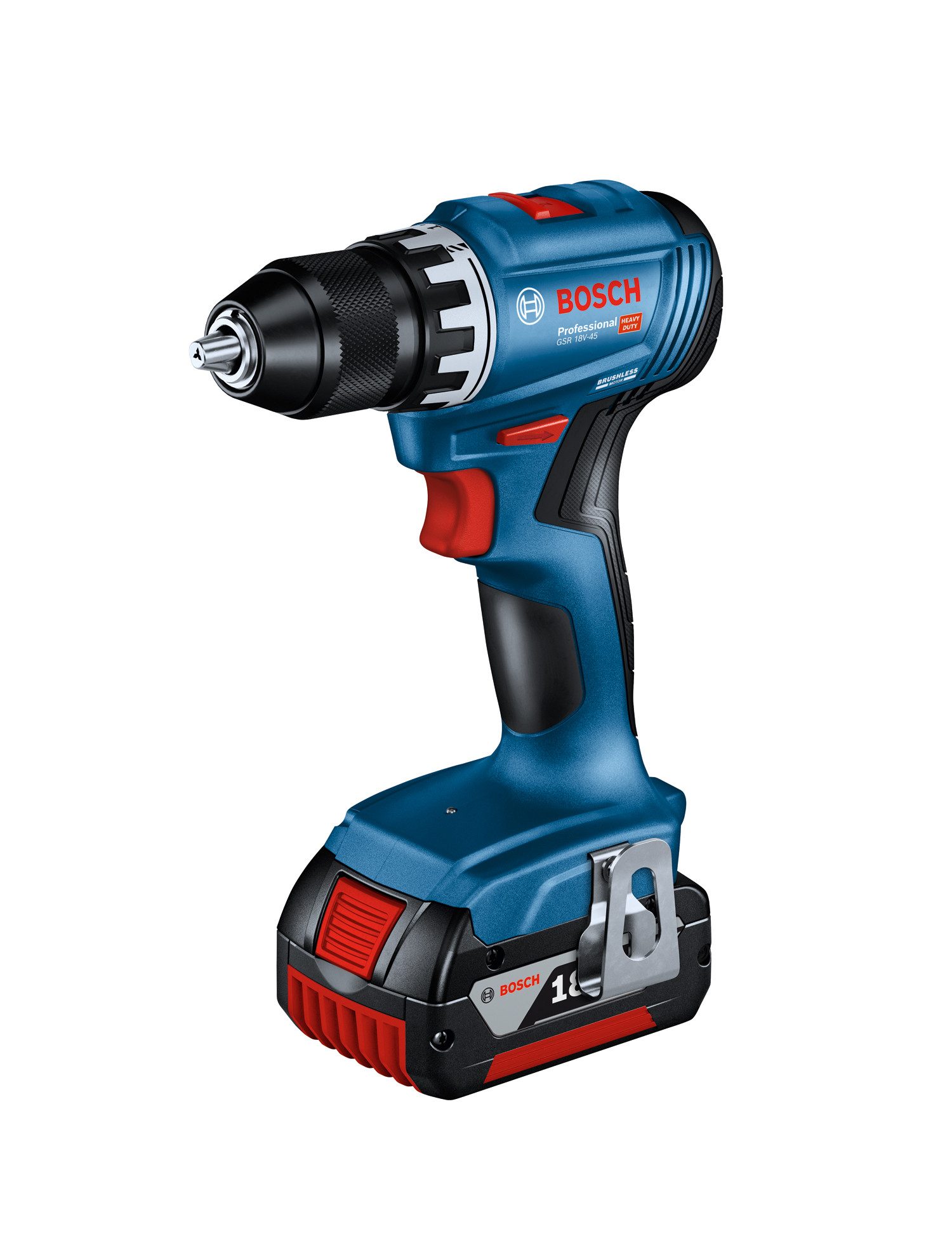 Bosch Professional Elektrowerkzeug-Set 2 x 18V-Set, mit Hammerbohrer, Bit-Set, 2 Akkus und Schnellladegerät