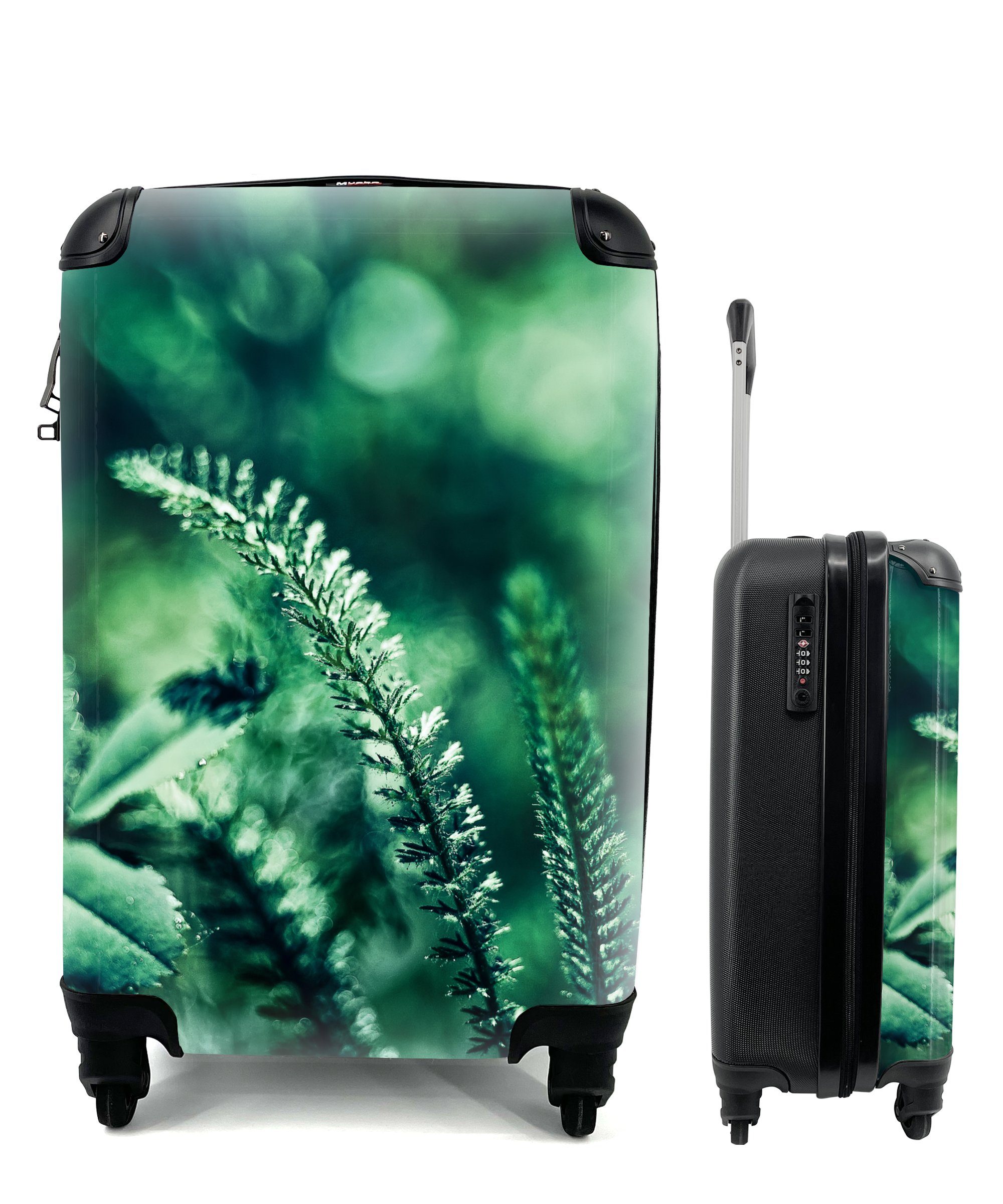 MuchoWow Trolley, verschiedene Reisekoffer Handgepäck botanische Viele Ferien, Rollen, unscharfen, einem Handgepäckkoffer Reisetasche für rollen, vor Pflanzen mit 4