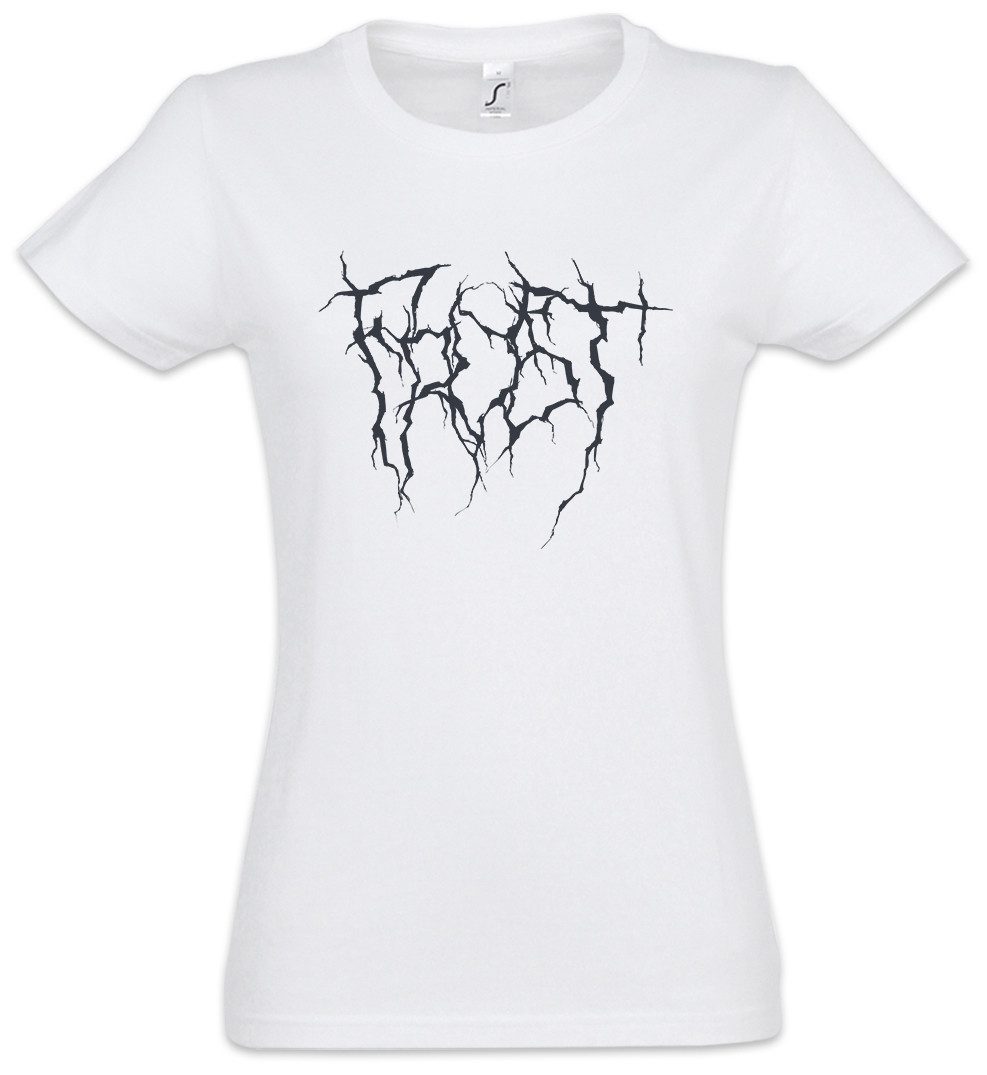 Print-Shirt Frost Typo Blackmetal II Damen T-Shirt Black Death Norwegian Metal