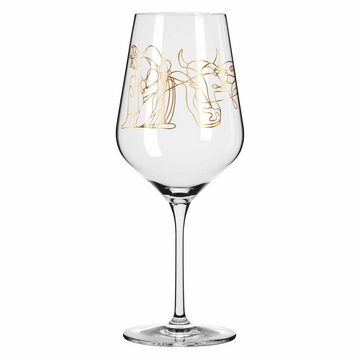 Ritzenhoff Rotweinglas 2er-Set Sagengold 001, Kristallglas, Design von Burkhard Neie