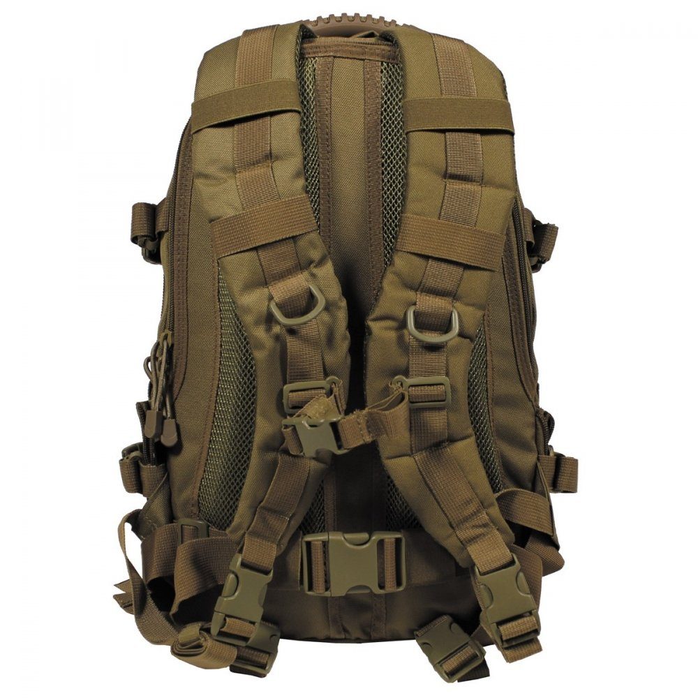 MFHHighDefence Wanderrucksack Rucksack, "Aktion", coyote tan (Packung), Öffnung oben für Trinkschlauch