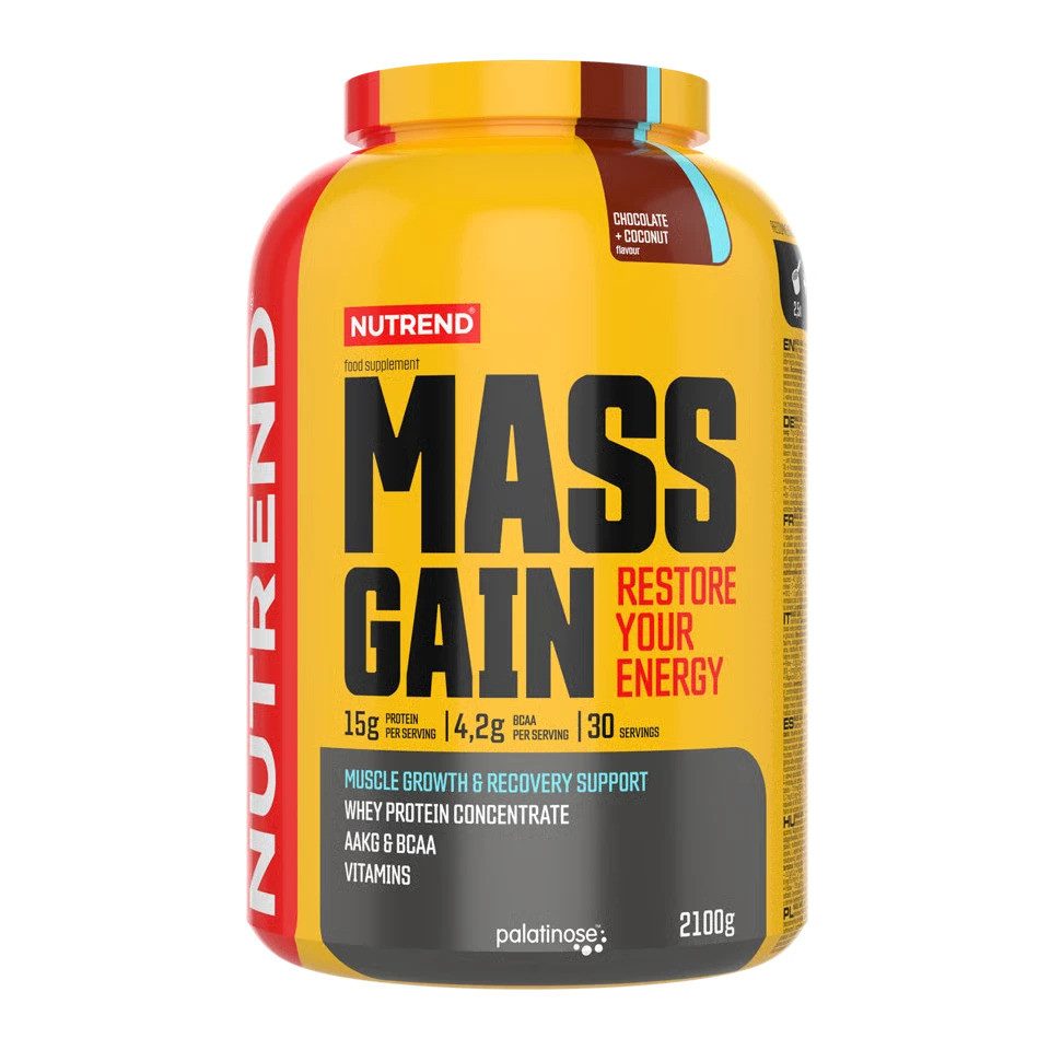 NUTREND Mass Gain 2100g - Schoko + Kakao Pulver, 2100 g, Pulver