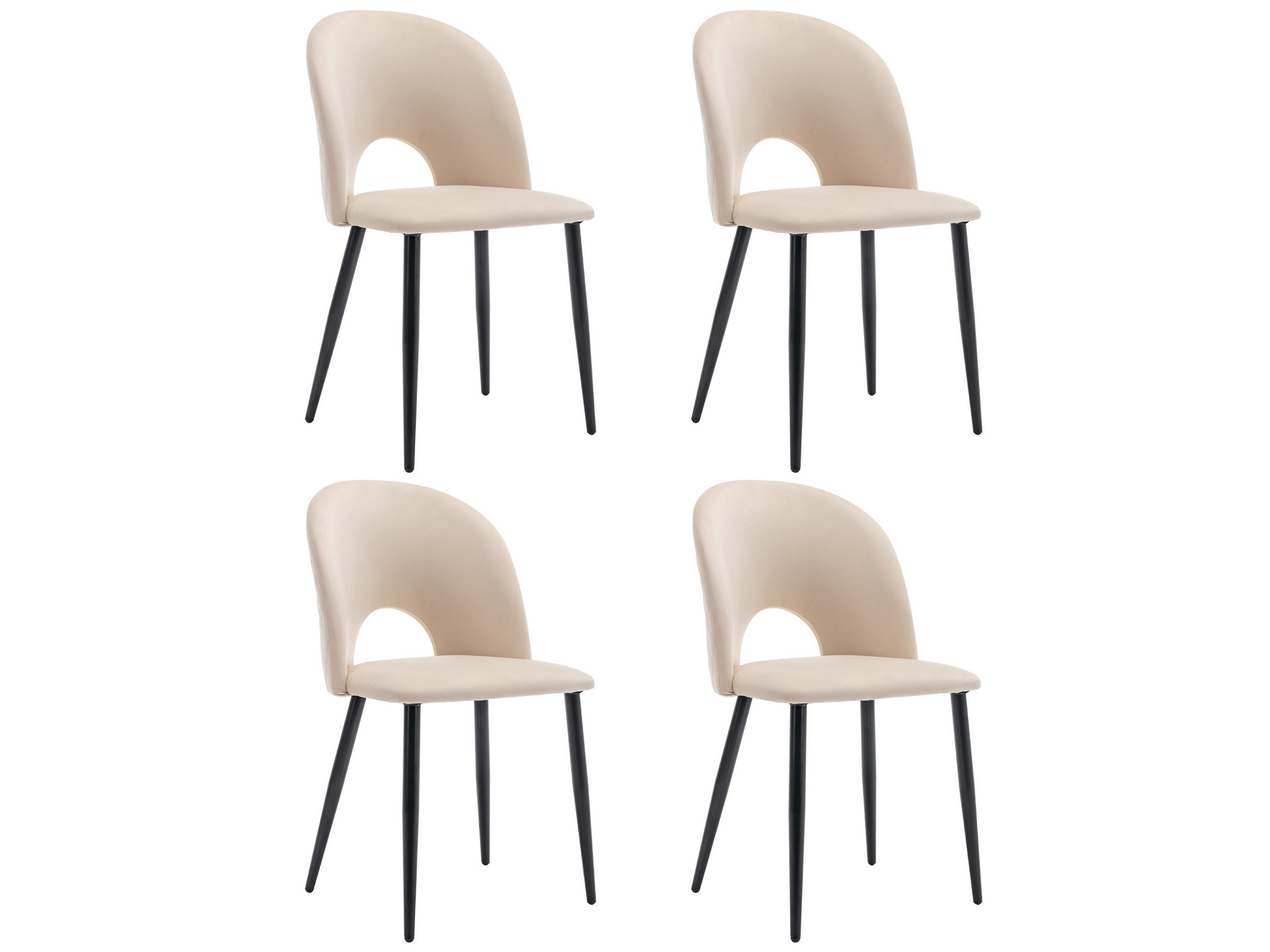 SeedWave Esszimmerstuhl Gepolsterte Стулья mit Rückenlehne und verstellbaren Füßen, Rautenmuster,Metallrahmen,Samt Esszimmerstühle 2er Set/ 4er Set