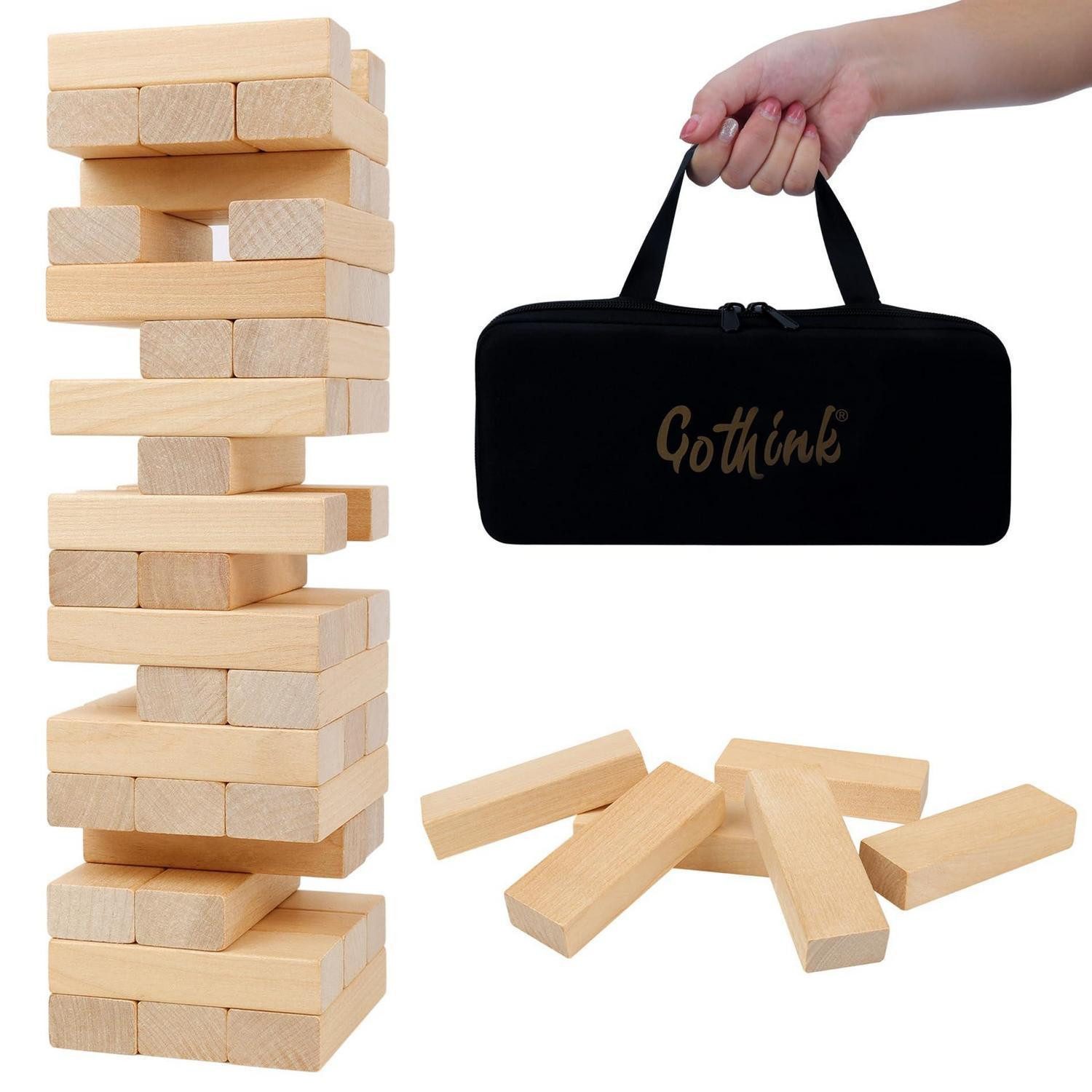LuxusKollektion Stapelspielzeug Holz Stapelspiel 54 Teile Standardgröße inkl. Tasche