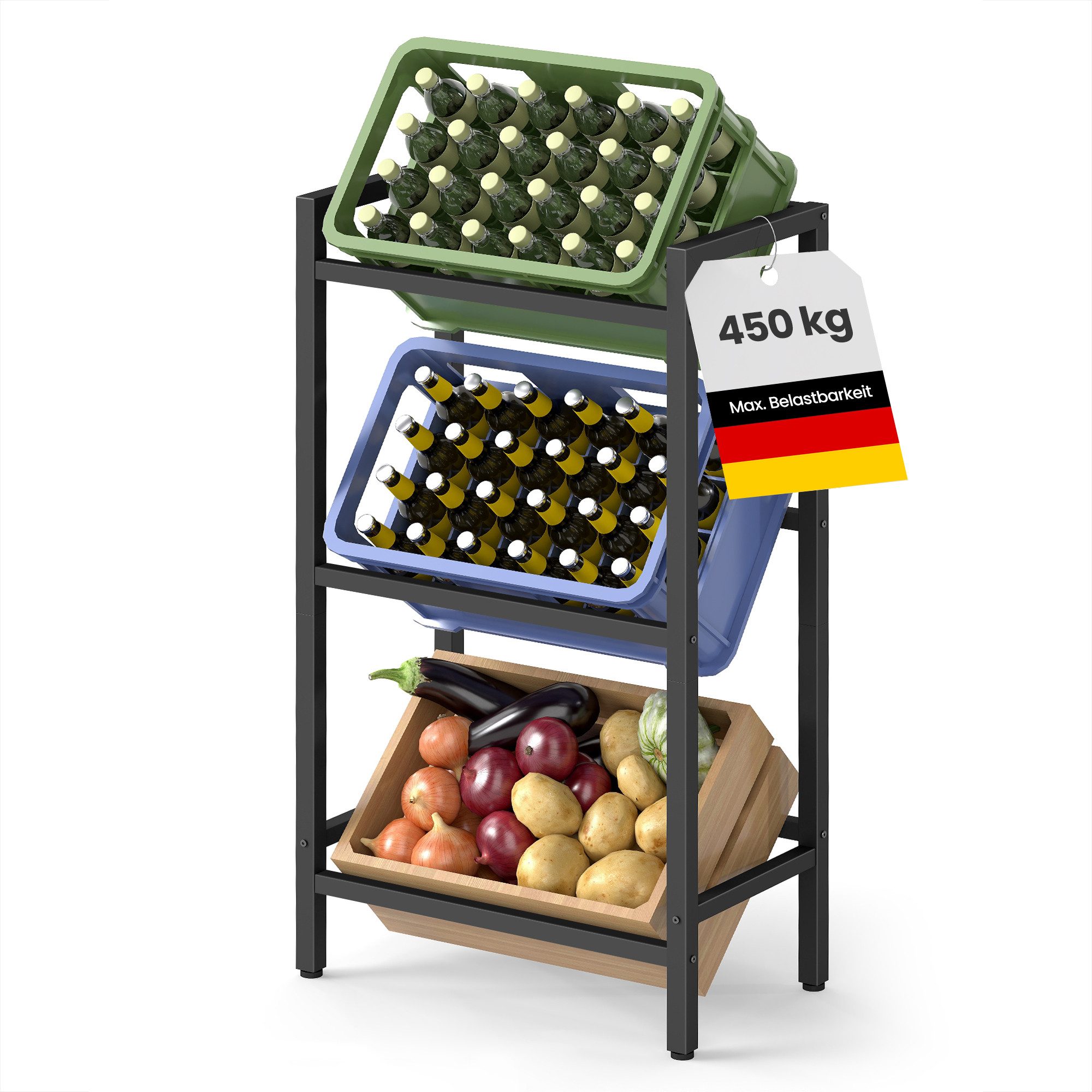 SONGMICS Flaschenregal Getränkekistenregal Aufbewahrungsregal Getränkeregal günstig online kaufen