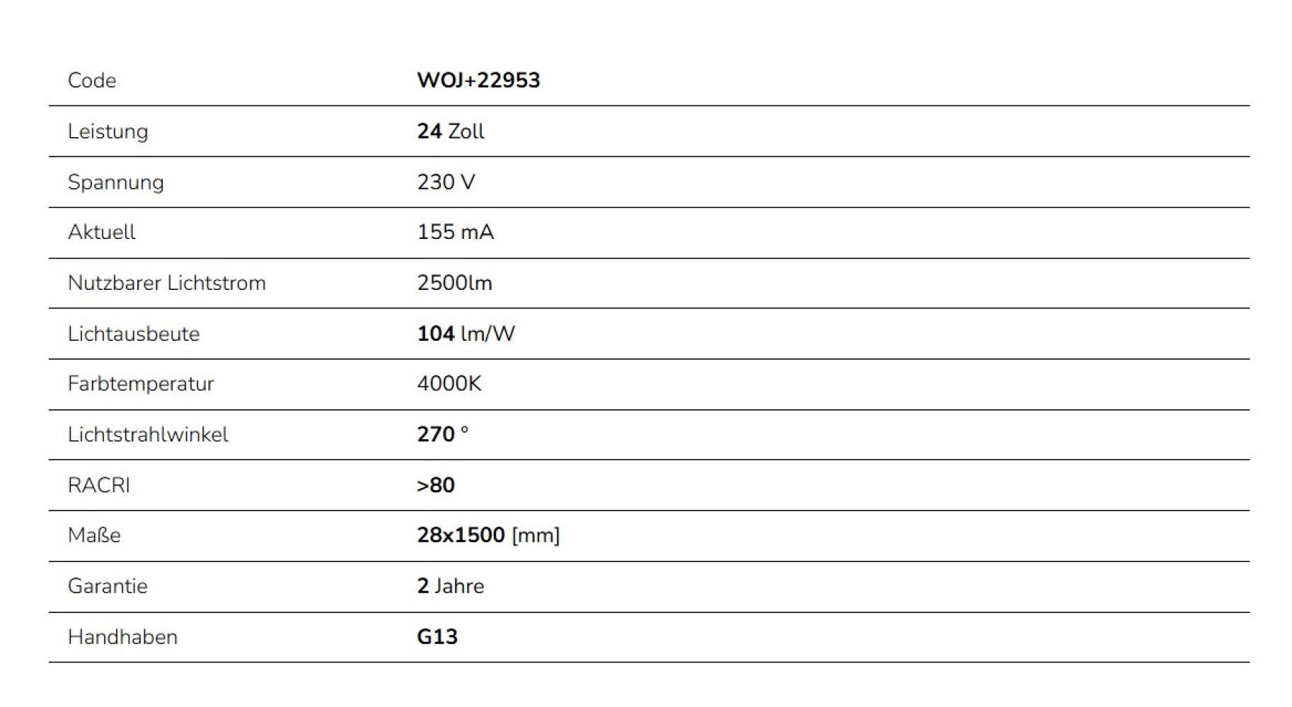 Spectrum LED-Leuchtmittel 25x LED 150cm Röhre G13 T8 Leuchtstoffröhre 22W 2265lm Neutral 4000K, G13, Neutralweiß