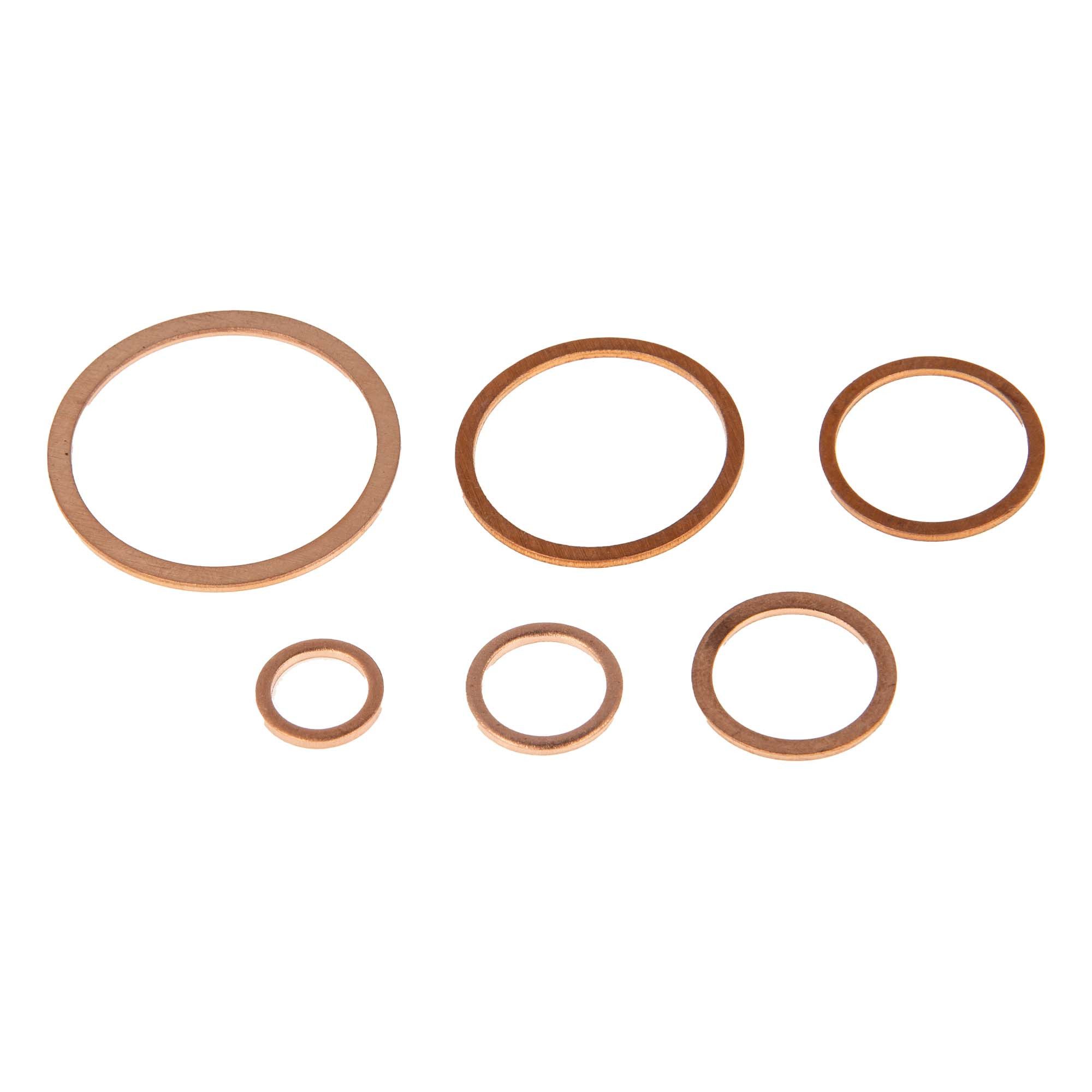 tecuro Gewindefitting Kupfer - Flachdichtung, Dichring, für Ölinstallation, 1,5 mm stark, 10 x 14 mm - 1/8 Zoll - DN 6