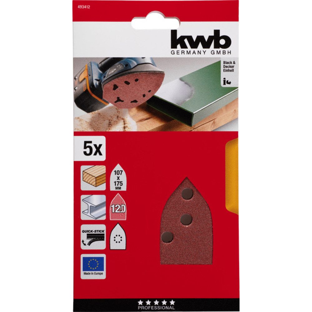 Thumbnail - kwb Schleifpapier kwb 493412 Deltaschleifpapier Körnung (num) 120 (L x B) 175 mm x 10