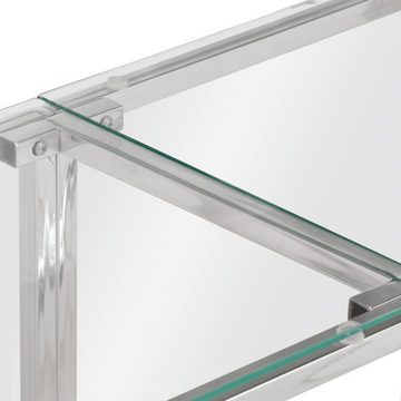 vidaXL Beistelltisch Konsolentisch Silbern Edelstahl und Hartglas (1-St)