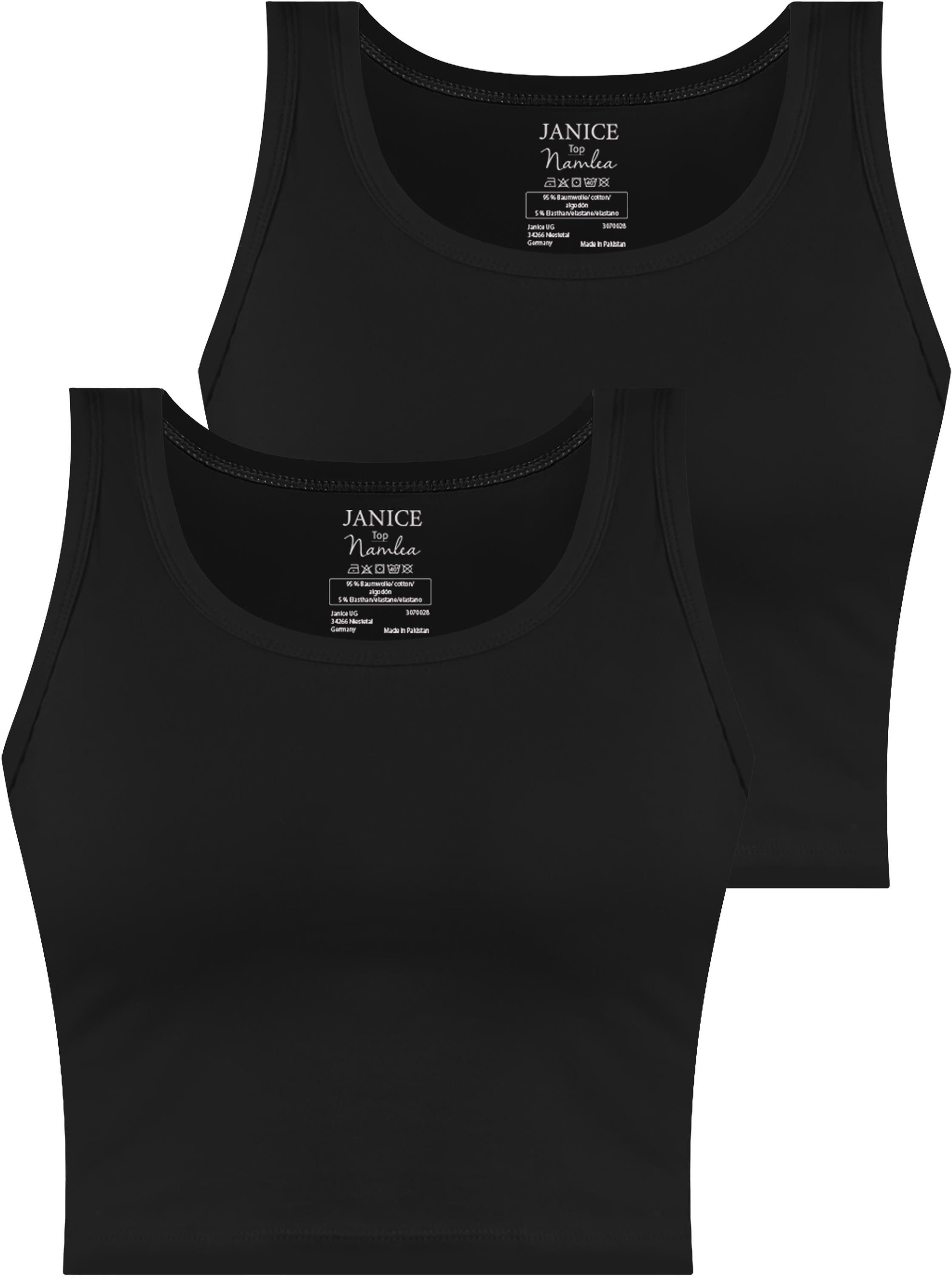 Janice Tanktop 2 x Damen crop Top Namlea Kurzes Tanktop aus Baumwolle günstig online kaufen