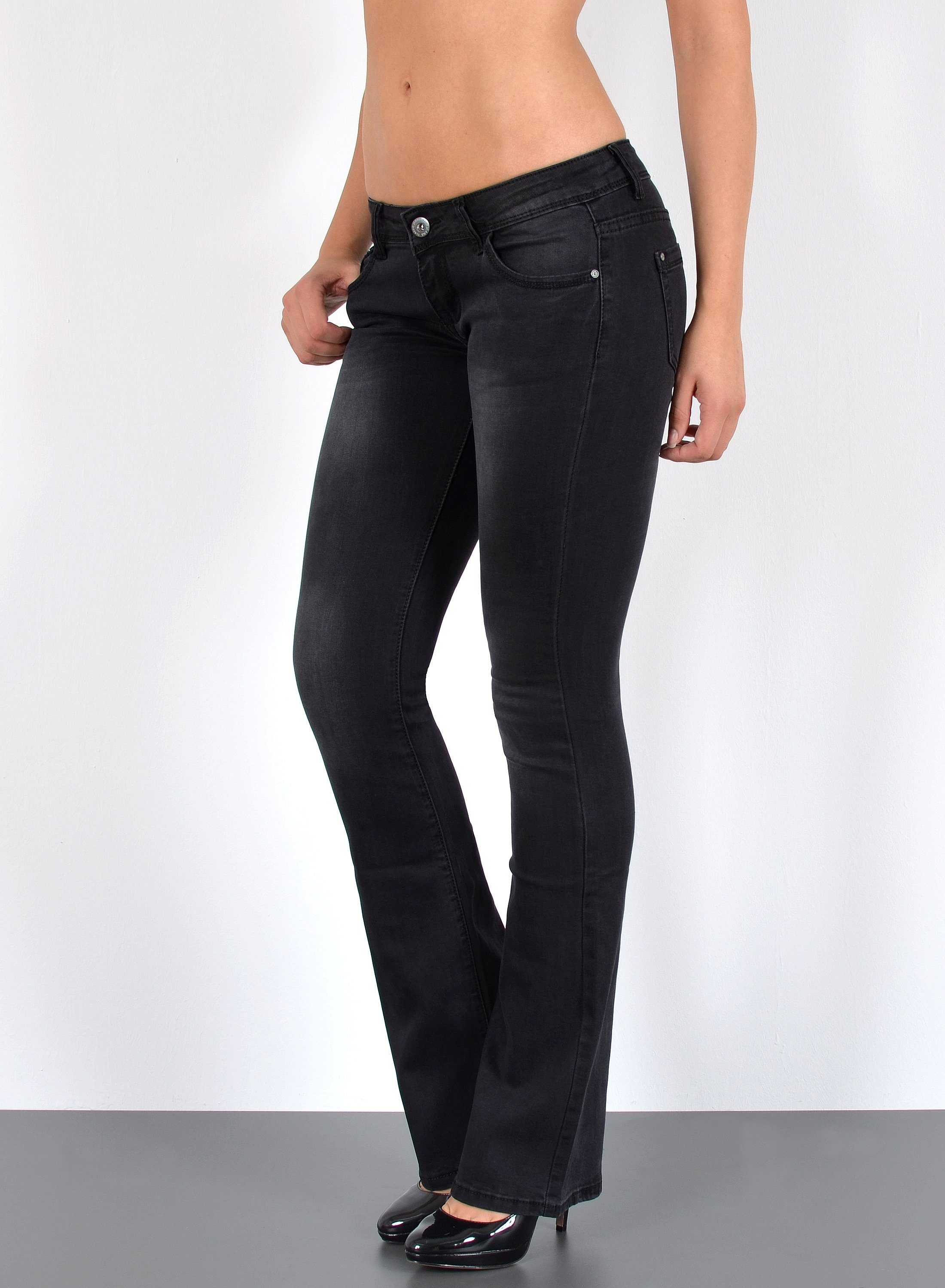 ESRA Bootcut-Jeans Damen Flared Jeans Bootcut Damen Jeanshose Schlaghose Sc günstig online kaufen