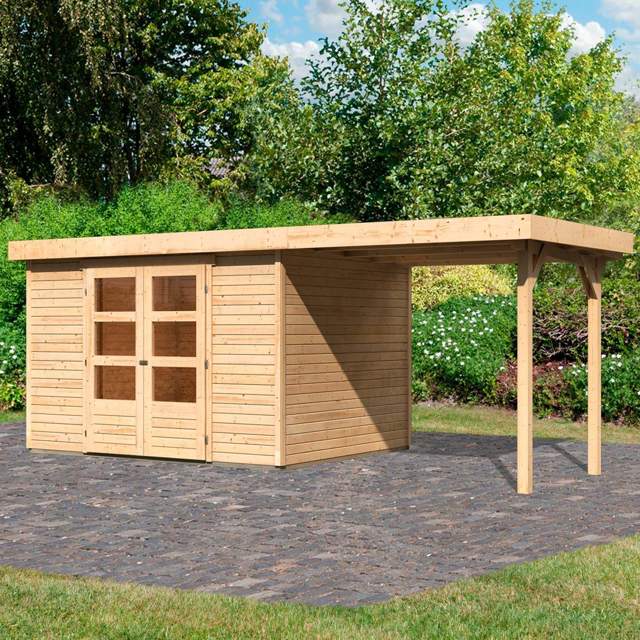 Anthrazit Flachdach Gartenhäuser online kaufen OTTO