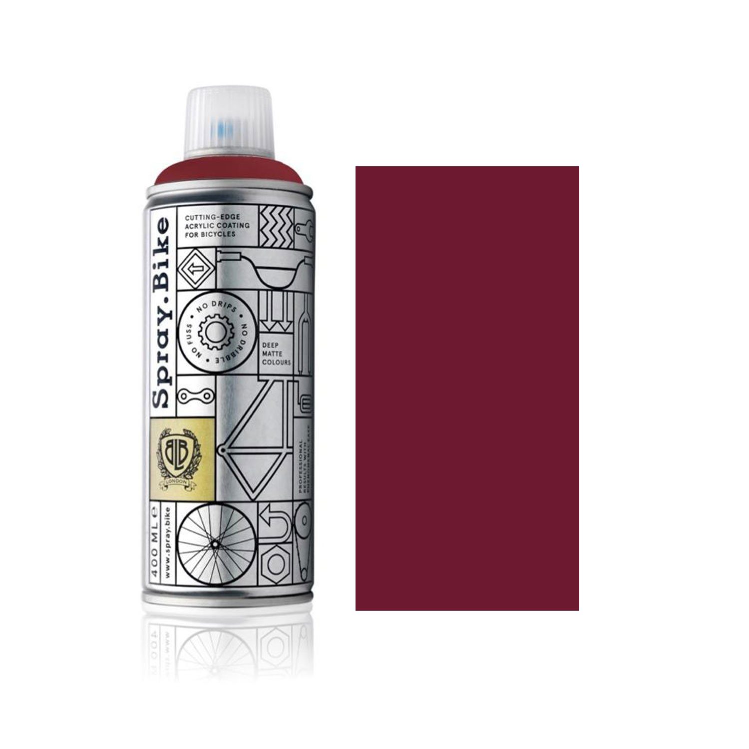 Spray.Bike Sprühflasche Fahrrad Lackspray in versch. Farben - keine GRUNDIERUNG notwendig - Acryllack/Lackspray in 400 ml Spraydose, Matt- und Klarlack Optik möglich, UV-resistent, wetterfest, Matt-Optik