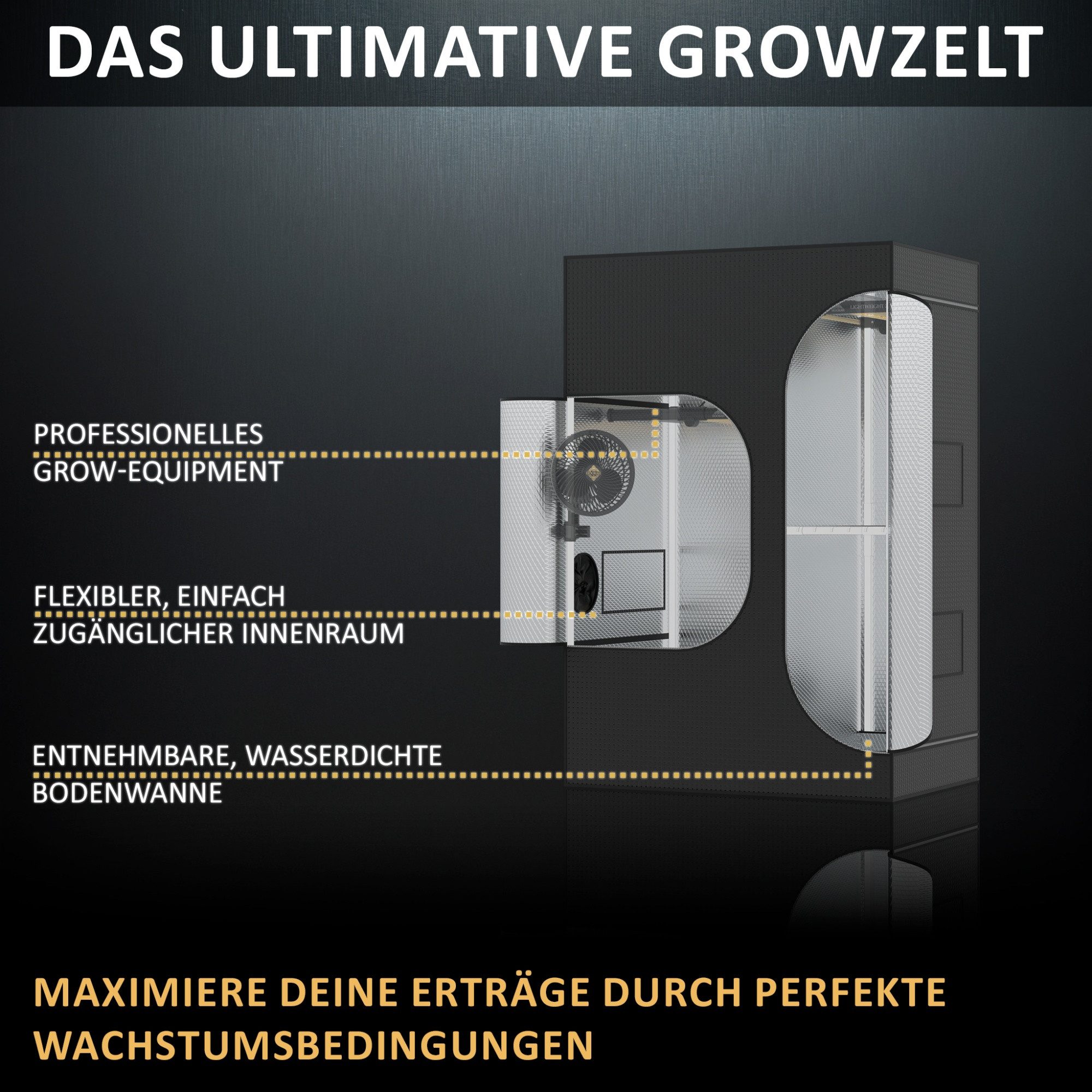 THE HOOKAH Gewächshaus 2-in-1 90x60x135...