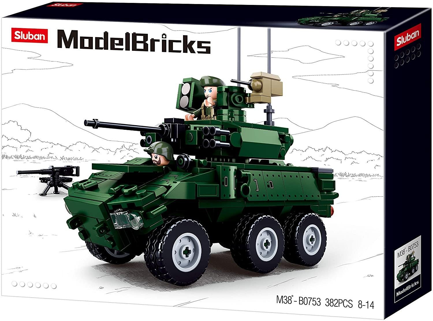 Sluban Sluban Model Bricks M38-B0753 - Spähpanzer III, Panzer, Bausatz, 38... Konstruktions-Spielset