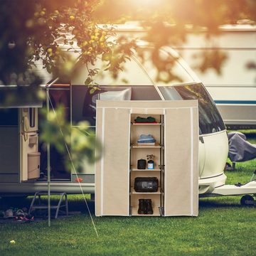 relaxdays Stoffschrank Stoffkleiderschrank XXL mit 9 Böden Schwarz