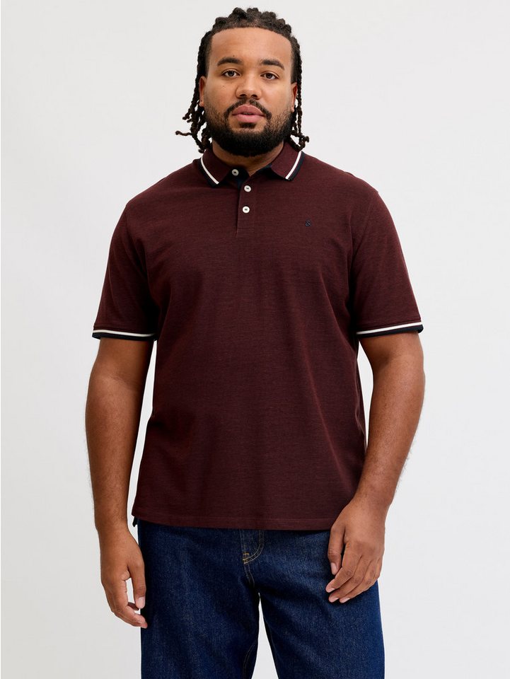 Jack & Jones PlusSize Poloshirt JJEPAULOS POLO SS NOOS PLS Baumwolle, regular fit