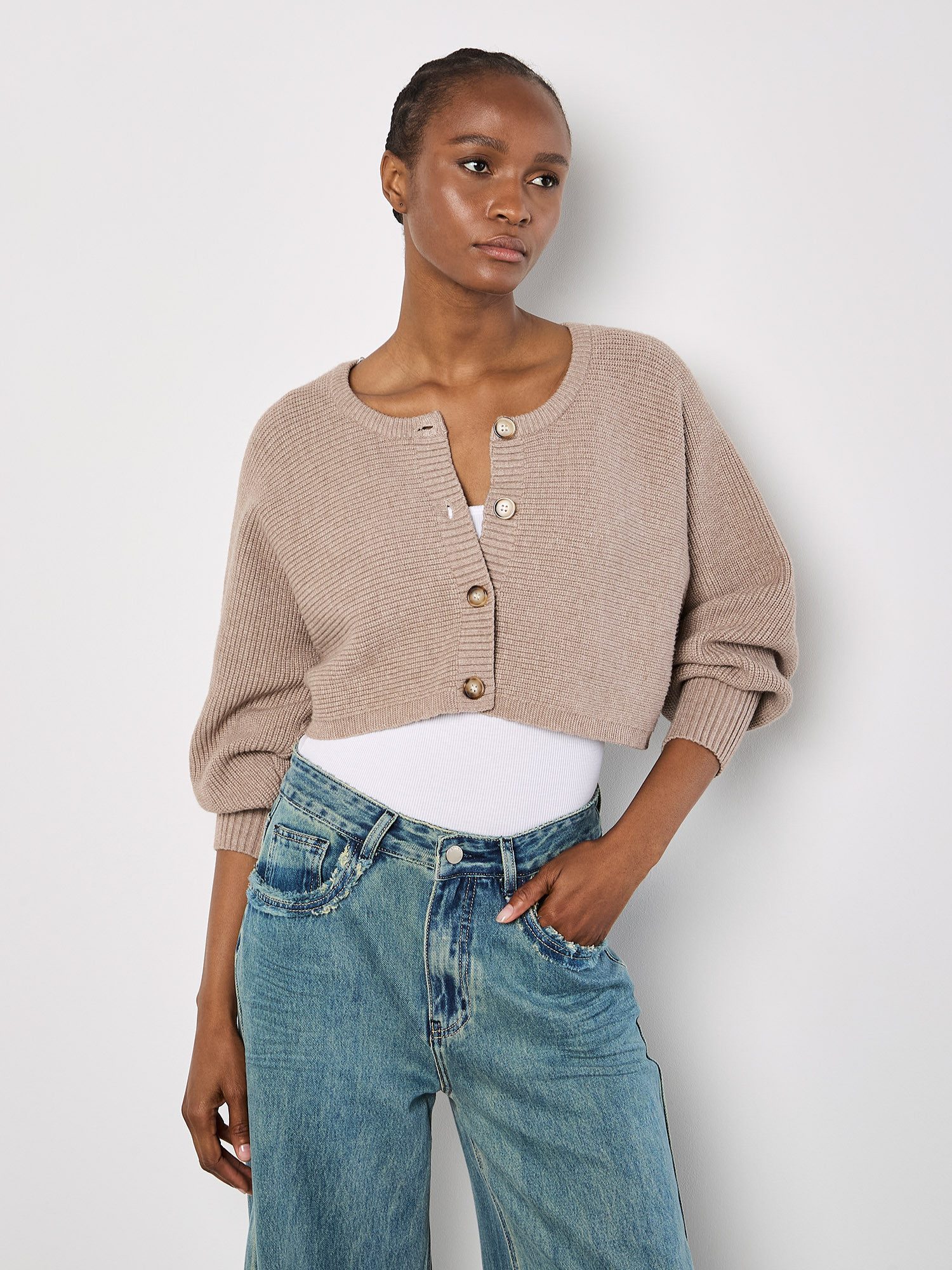 Apricot Cardigan Batwing-Cardigan in Croppedlänge günstig online kaufen
