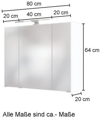 HELD MÖBEL Badezimmer-Set Horki, (Set, 5-St), bestehend aus Waschtisch-Set mit Seitenschrank, Breite 160 cm